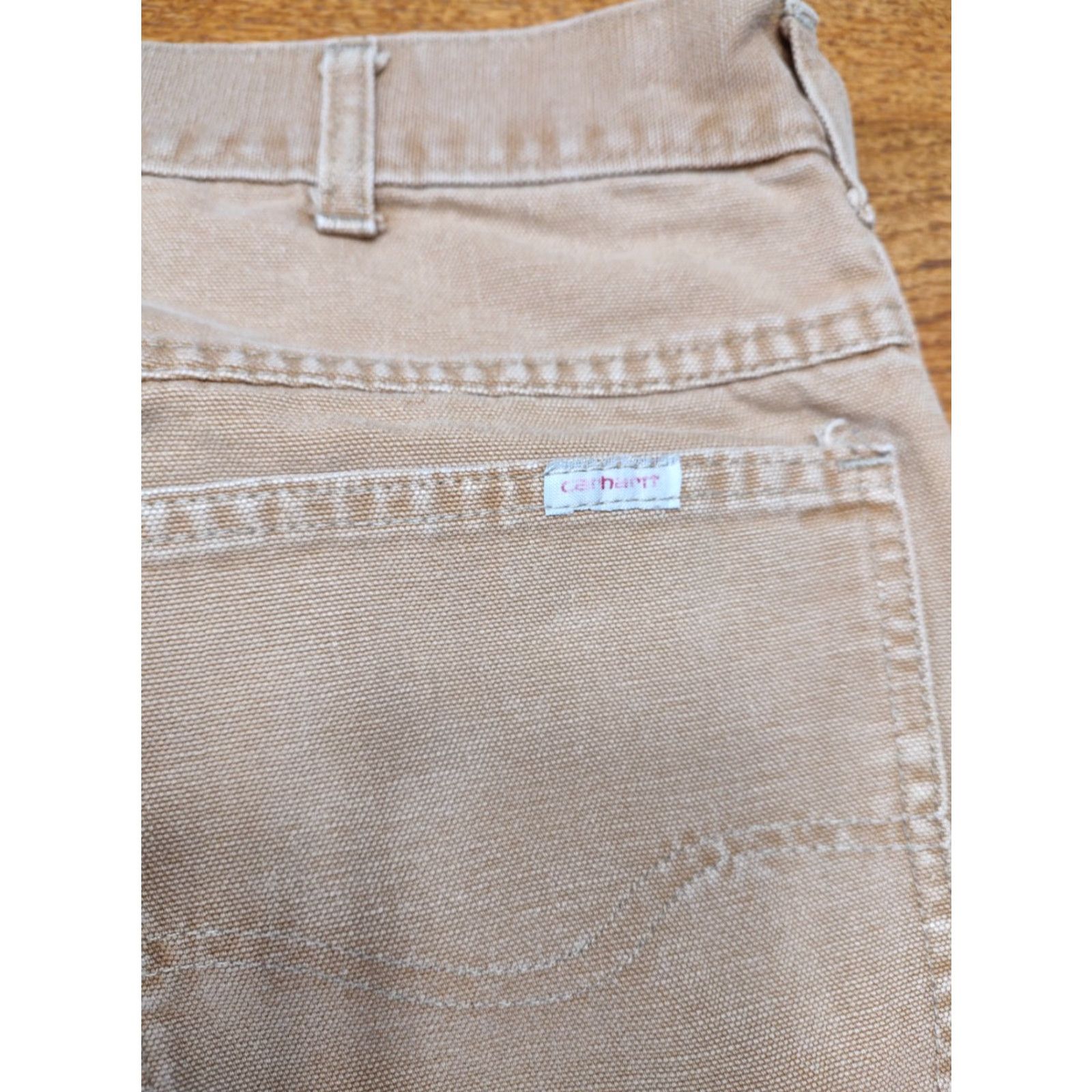 Carhartt VINTAGE Carhartt USA Canvas Work Duck Pants Men's 34x29 Brown Cotton 5-Pocket Straight Front Zip Zipper USA 80s 90s Grunge Workwear Vintage Size US 34 / EU 50 - 4 Thumbnail