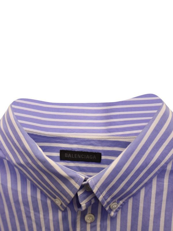 Balenciaga o1tr1nto0725 Shirt Large Fit in Blue/White Size US M / EU 48-50 / 2 - 3 Thumbnail