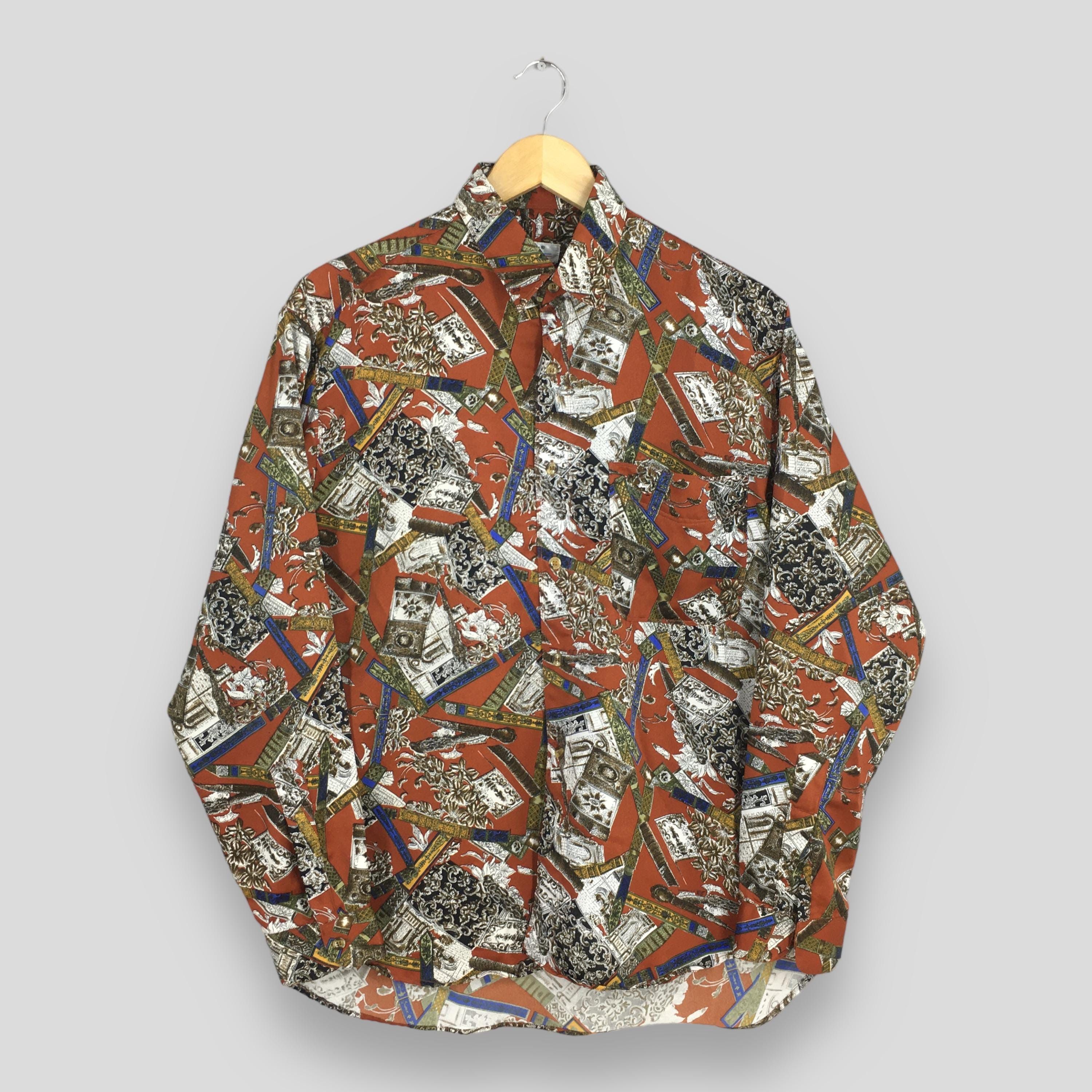 Flannel Vintage 90's Baroque Renaissance Casual Shirt Medium Size US M / EU 48-50 / 2 - 1 Thumbnail