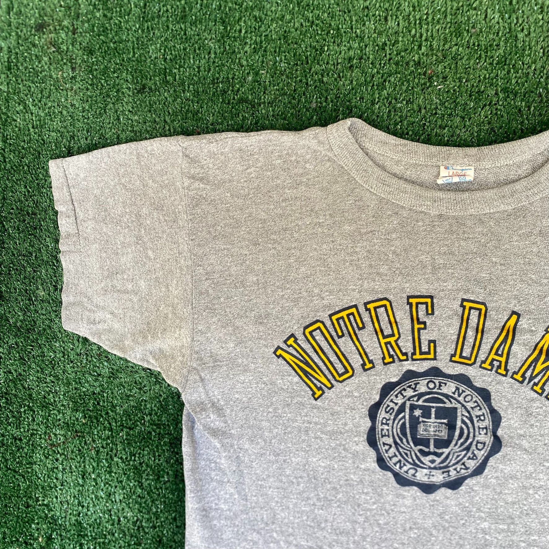 Champion × Vintage Vintage 90s Notre Dame Shirt Champion College University Tee Size US L / EU 52-54 / 3 - 2 Thumbnail