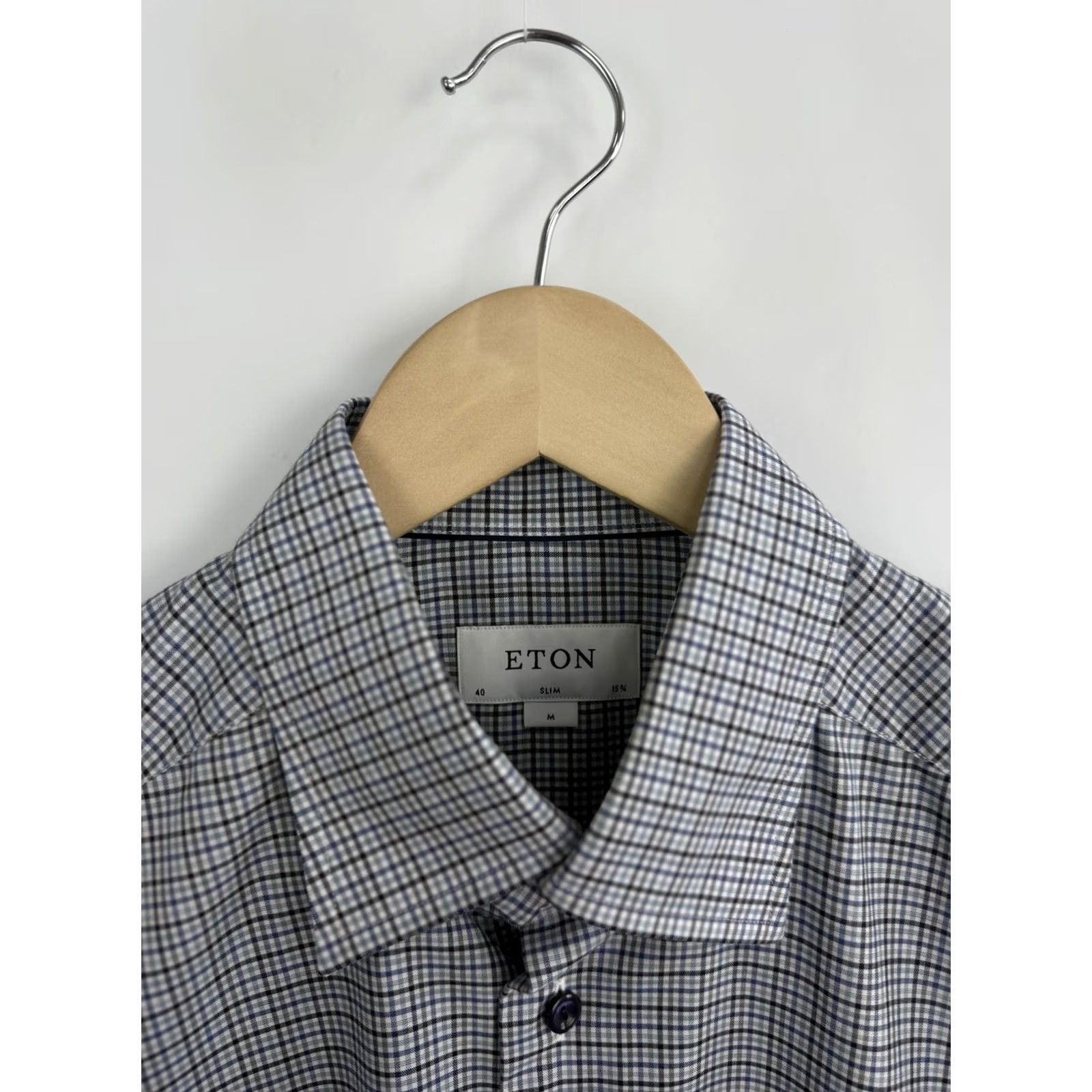 Eton ETON Slim Fit Micro Check Dress Shirt Multicolor M Mens Size 40R - 5 Thumbnail