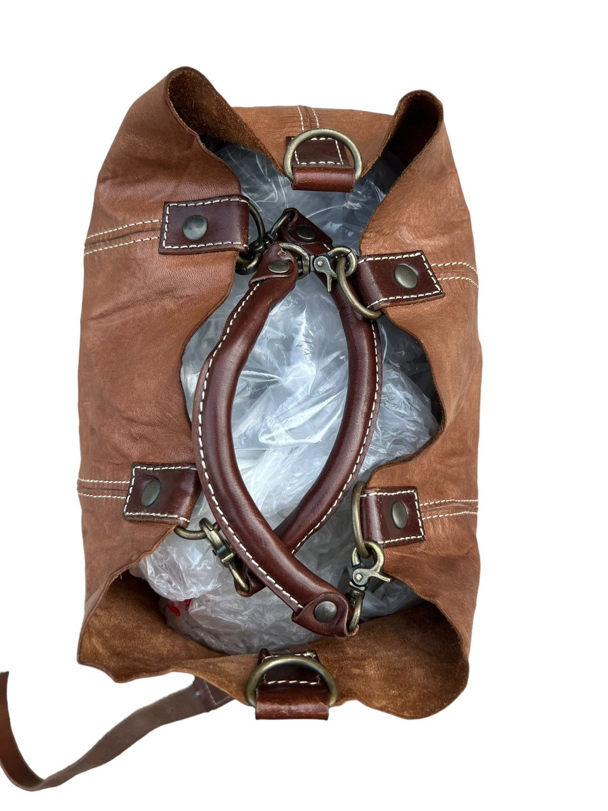 Leather Vintage Rei Japan 2 Way Patina Leather Bag Size ONE SIZE - 17 Thumbnail