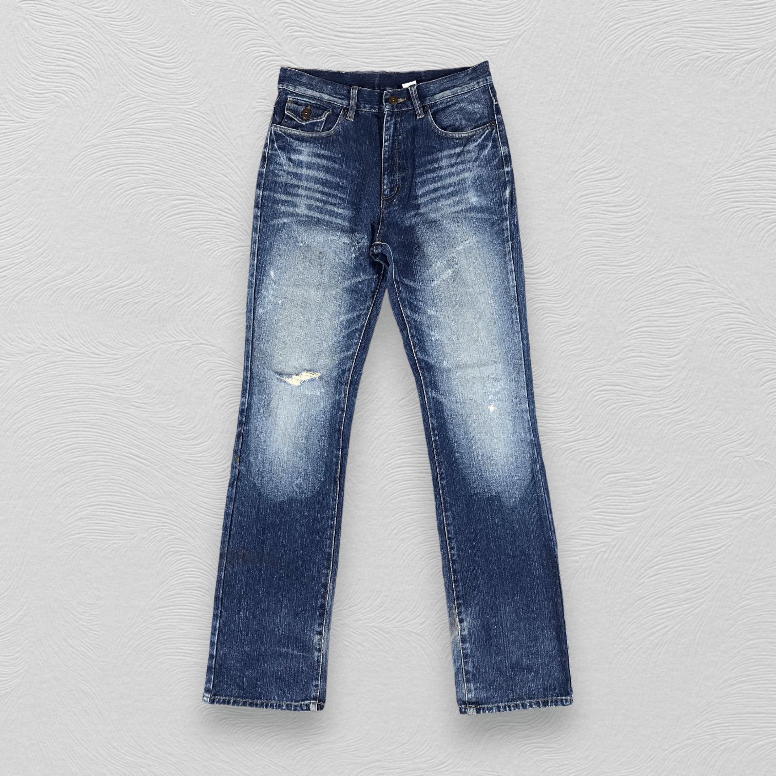 Ghetto Jeans Faded Blue Ripped Denim KJ1350