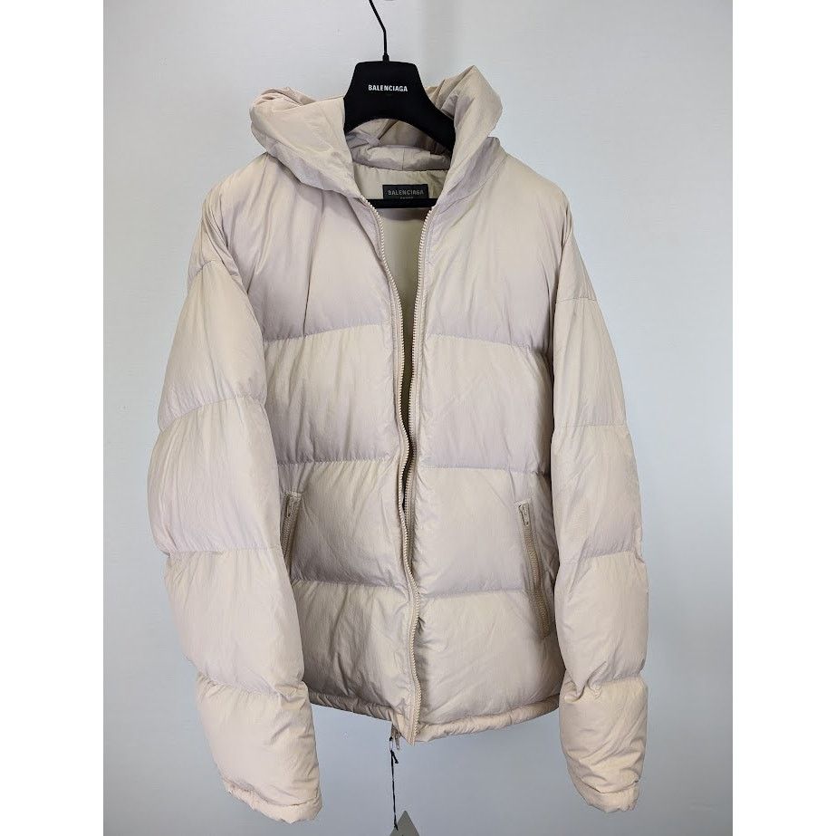 Balenciaga o1rshd1 Hooded Jacket in Beige Size US L / EU 52-54 / 3 - 12 Thumbnail