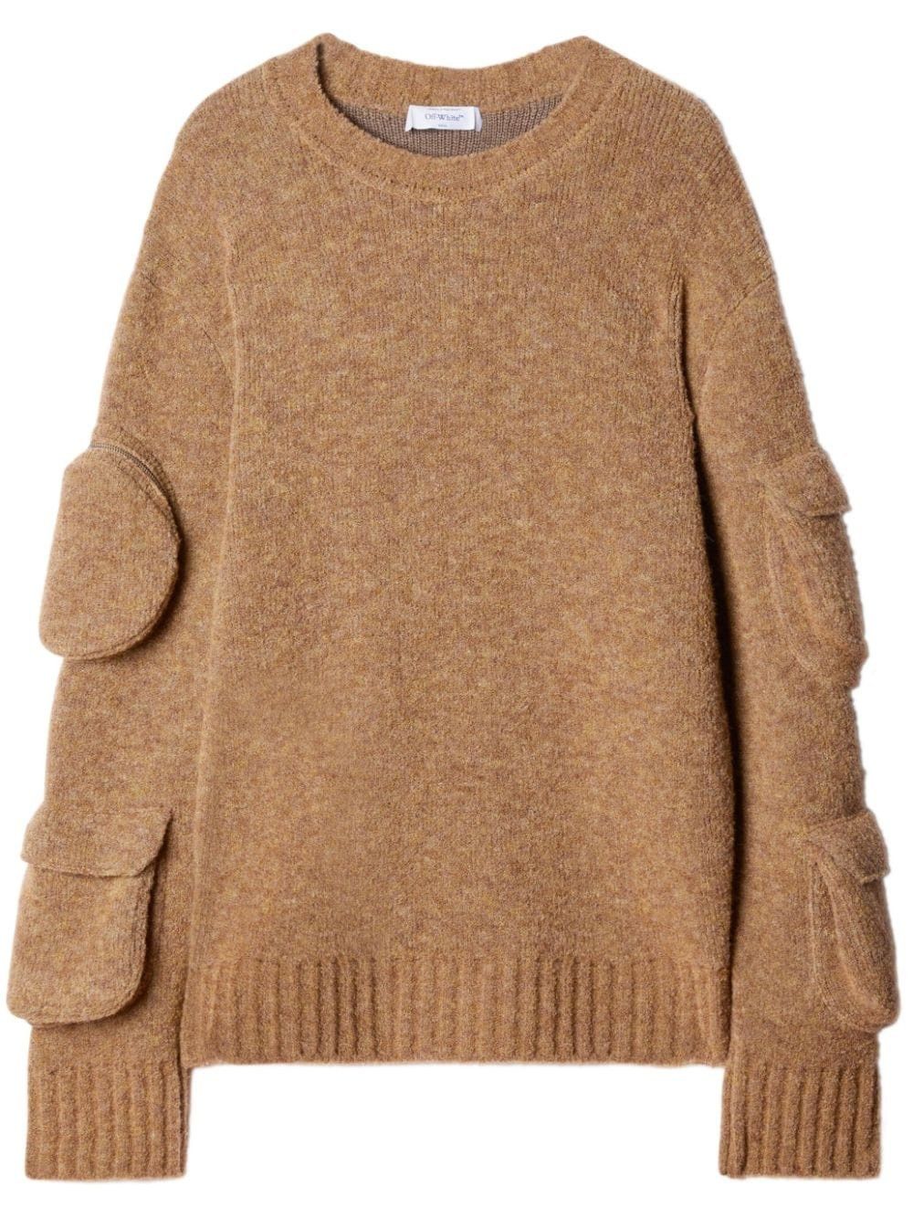 Off-White o1y0325 Crewneck Sweater in Camel Size US S / EU 44-46 / 1 - 1 Thumbnail
