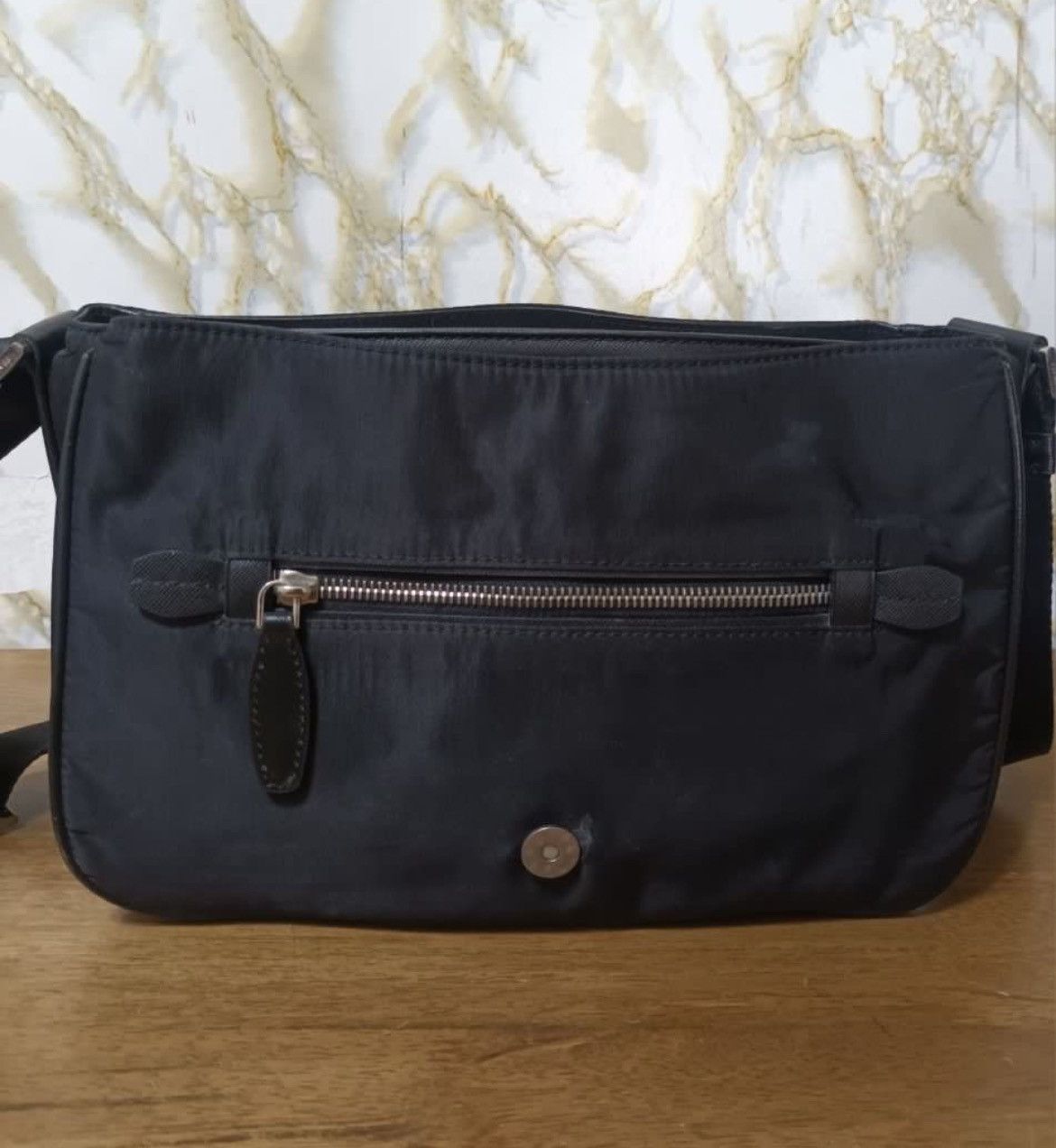 Prada Authentic Prada All Black Messenger Bag Size ONE SIZE - 2 Thumbnail