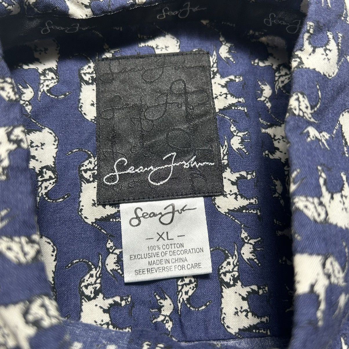 Sean John Sean John Elephant Monogram Button Up Shirt Size US XL / EU 56 / 4 - 6 Thumbnail