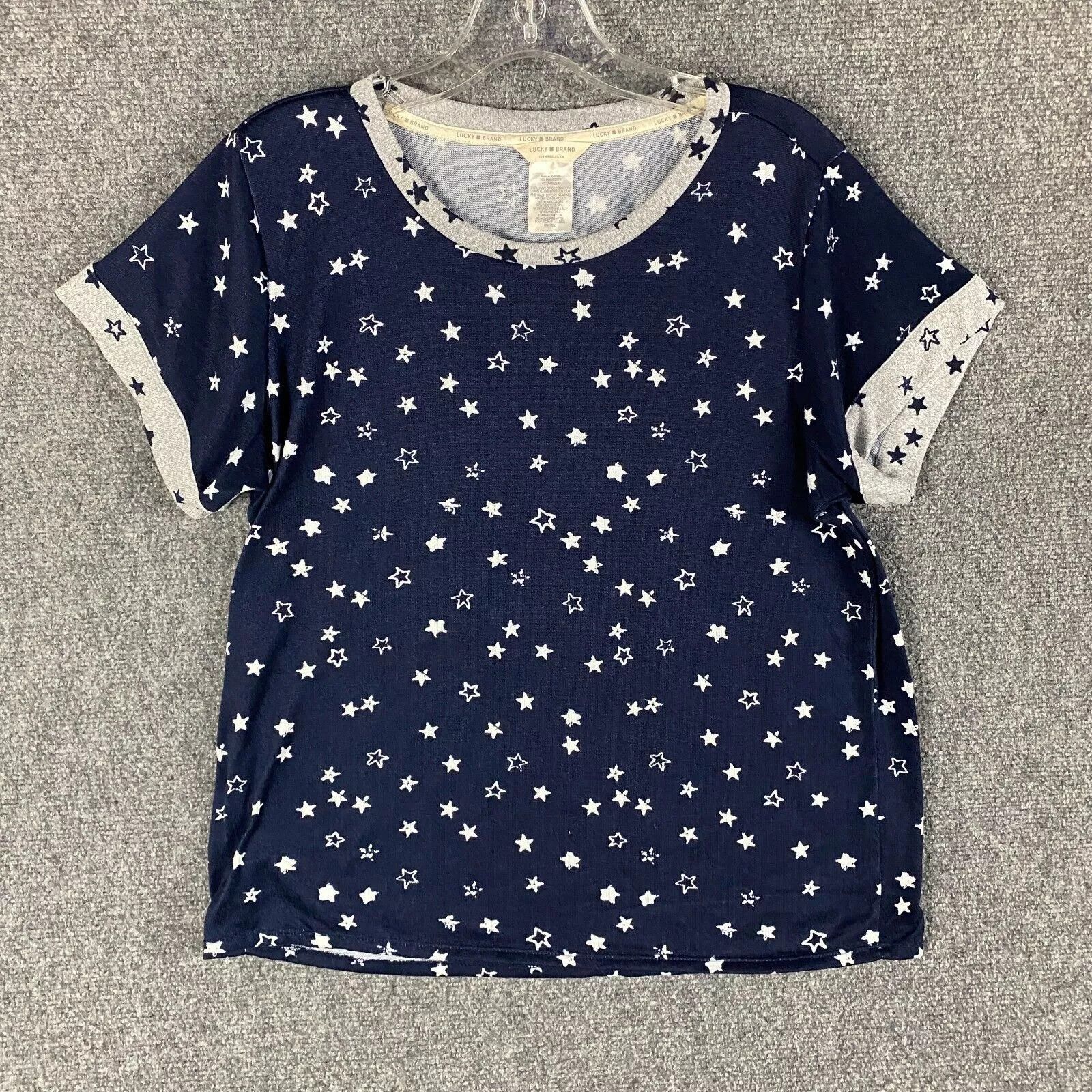 Lucky Brand Lucky Brand Pajama Top Women's Large Stars Sleepwear Size L / US 10 / IT 46 - 1 Thumbnail