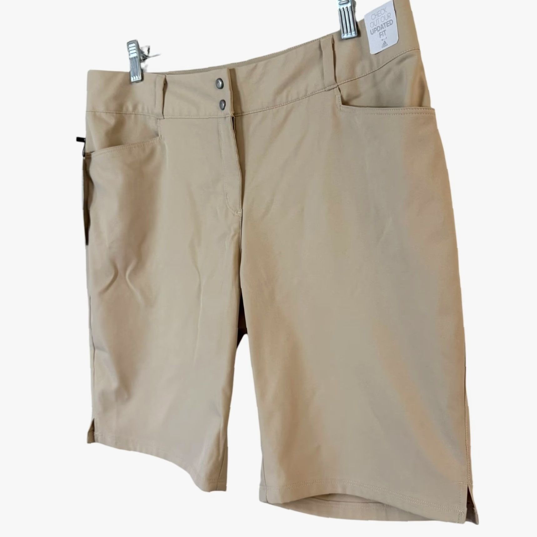 Adidas Adidas Bermuda Shorts Women 12 Tan Athletic Golf Casual Active NEW Performance Pockets Size 34" / US 12 / IT 48 - 2 Thumbnail
