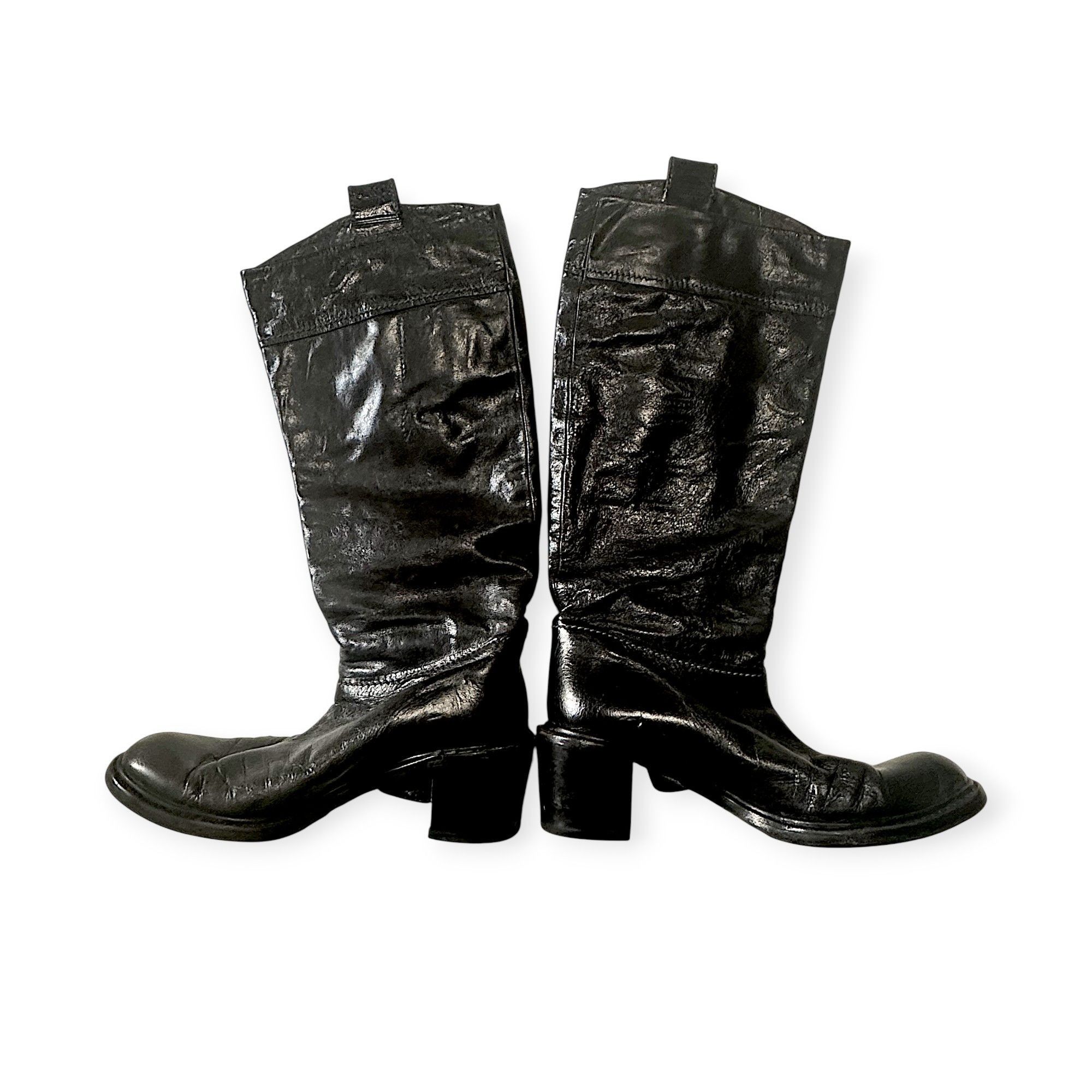 Chloe Chloé Early 2000s Black Leather Block Heel Boots Size US 9 / IT 39 - 7 Thumbnail