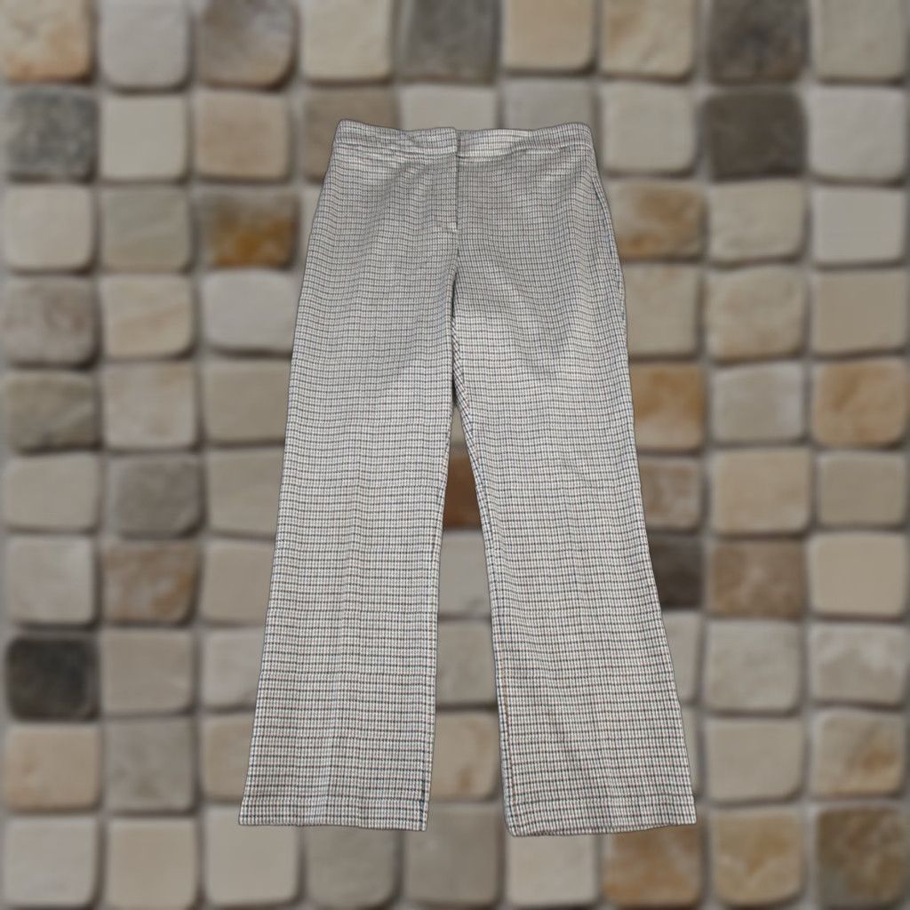 Theory Theory Dress Pants Womens 6 Gray Black Brown Check Stratton Knit Straight Dress Pants Womens 6 Gray Check Theory Ladies File? Size 28" / US 6 / IT 42 - 1 Thumbnail
