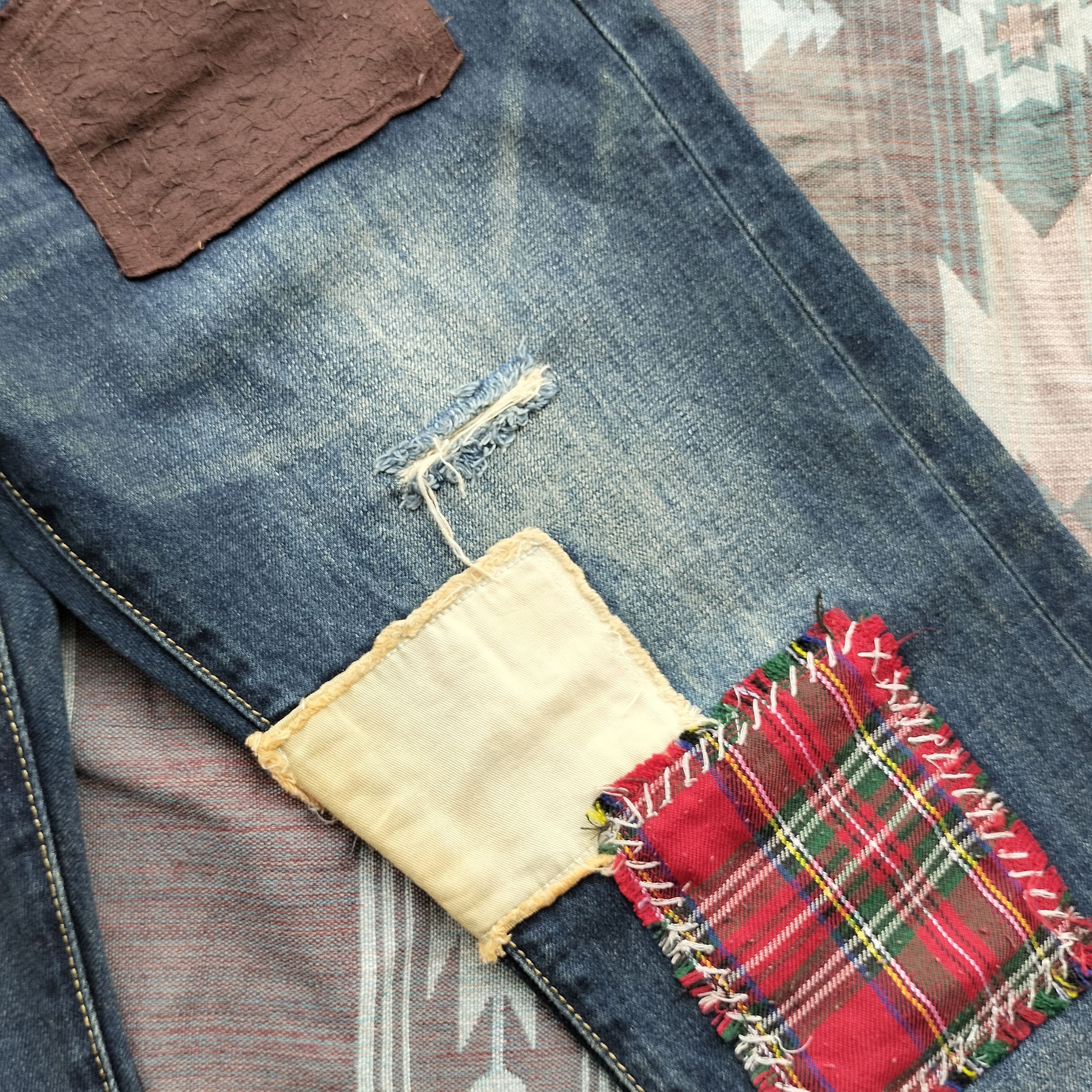 izzue Izzue patchwork premium denim japan Size US 33 - 5 Thumbnail