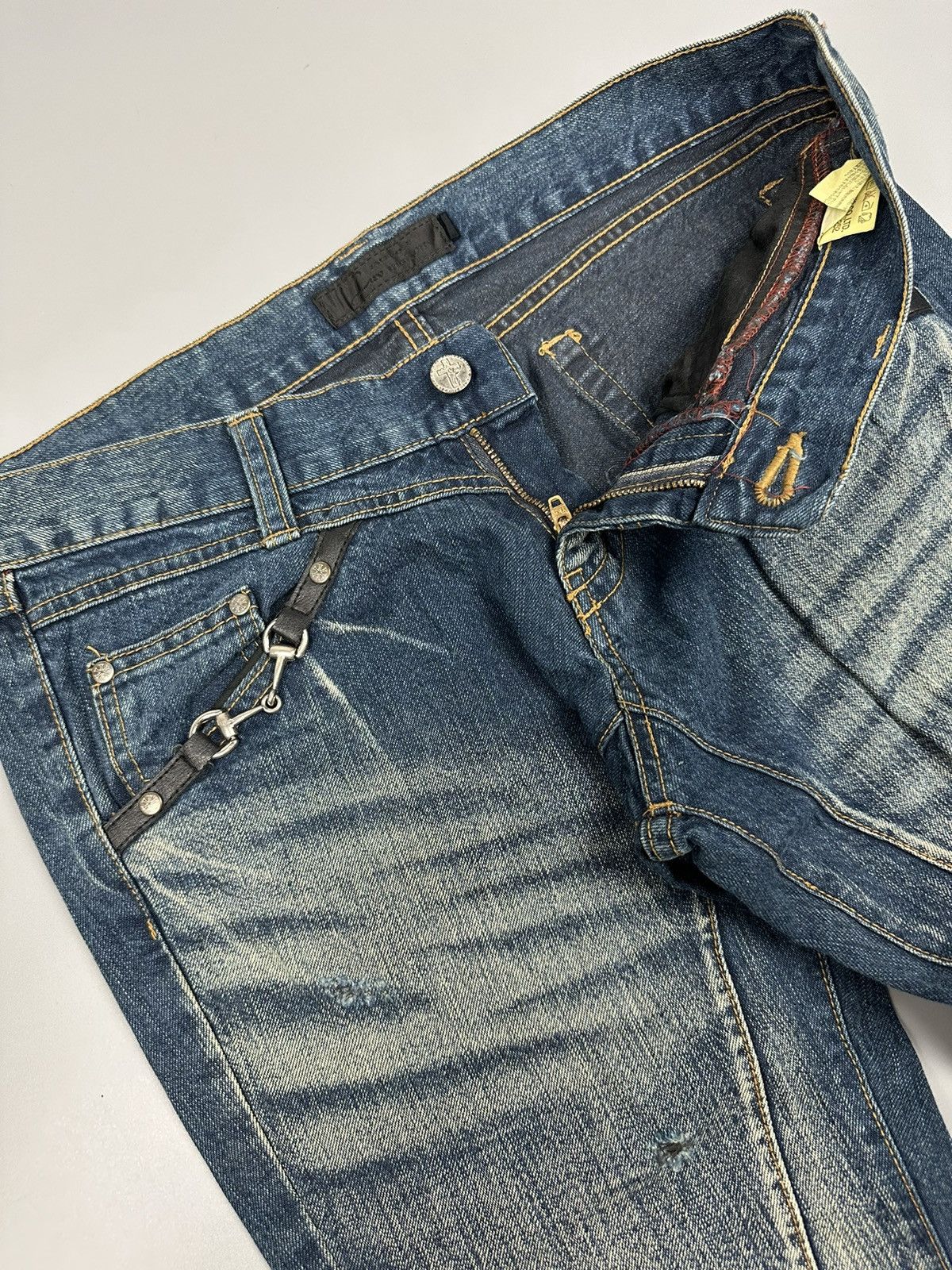 If Six Was Nine × Le Grande Bleu (L.G.B.) Vintage Jack Rose Sanko Co. Ltd Whiskered Flared Denim Size US 32 / EU 48 - 7 Thumbnail
