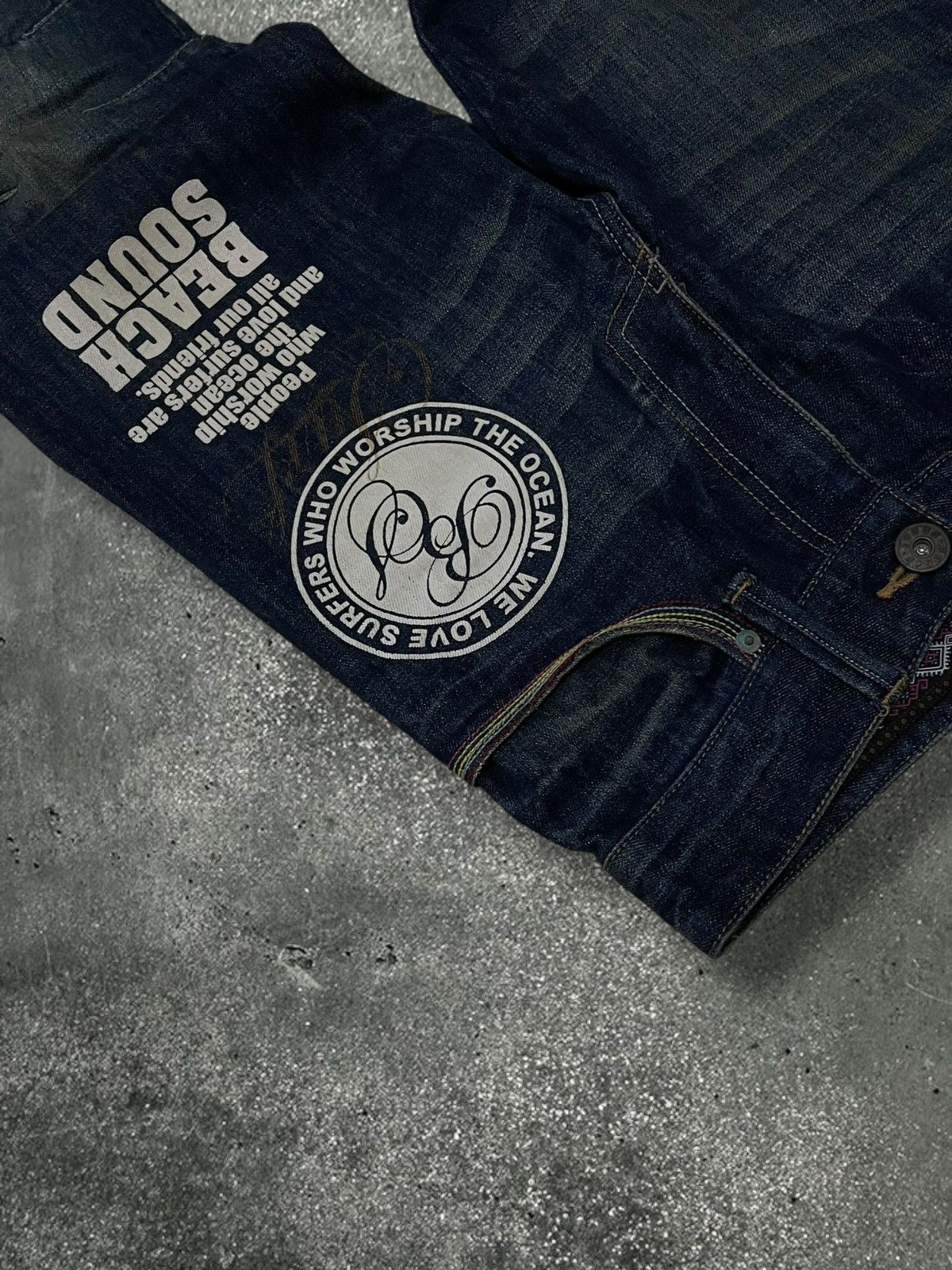 Hysteric Glamour Vintage Japan 90s Beach Sound Nature & Blue Print Denim Size US 30 / EU 46 - 7 Thumbnail