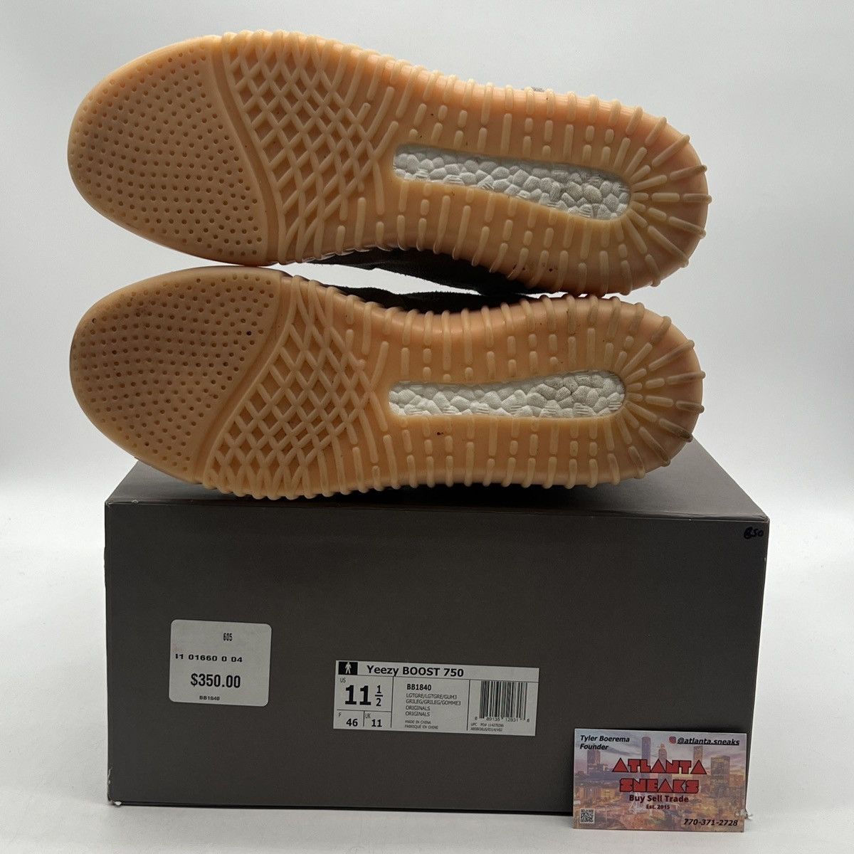 Adidas Yeezy boost 750 grey gum Size US 11.5 / EU 44-45 - 8 Thumbnail