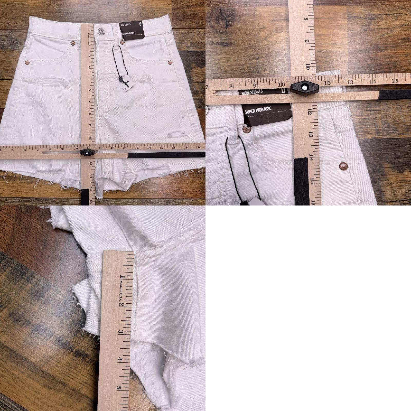 Express Express Short White Super High Rise Stretch Mom Denim 0 Wool? Size 25" / US 0 / IT 36 - 8 Thumbnail