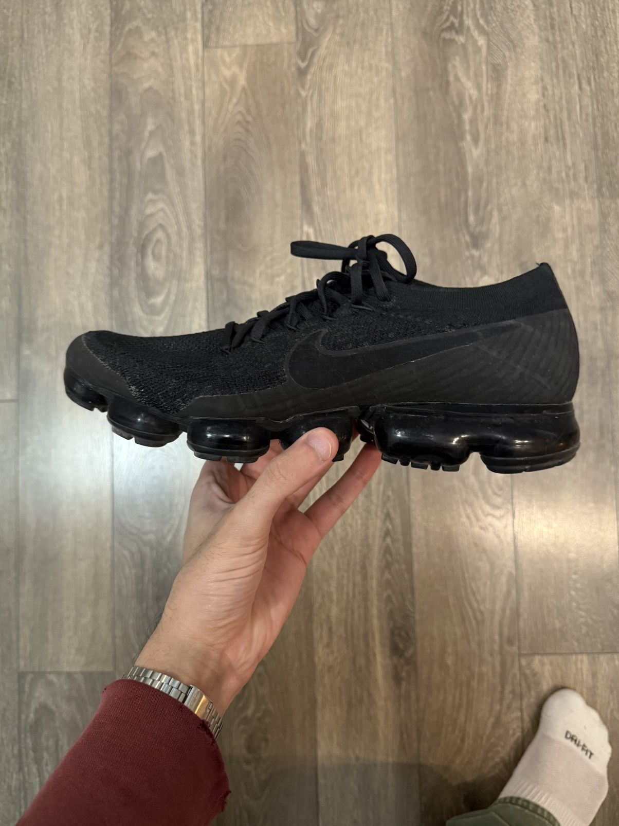 Nike Nike Air VaporMax Flyknit Triple Black Size US 12 / EU 45 - 1 Thumbnail