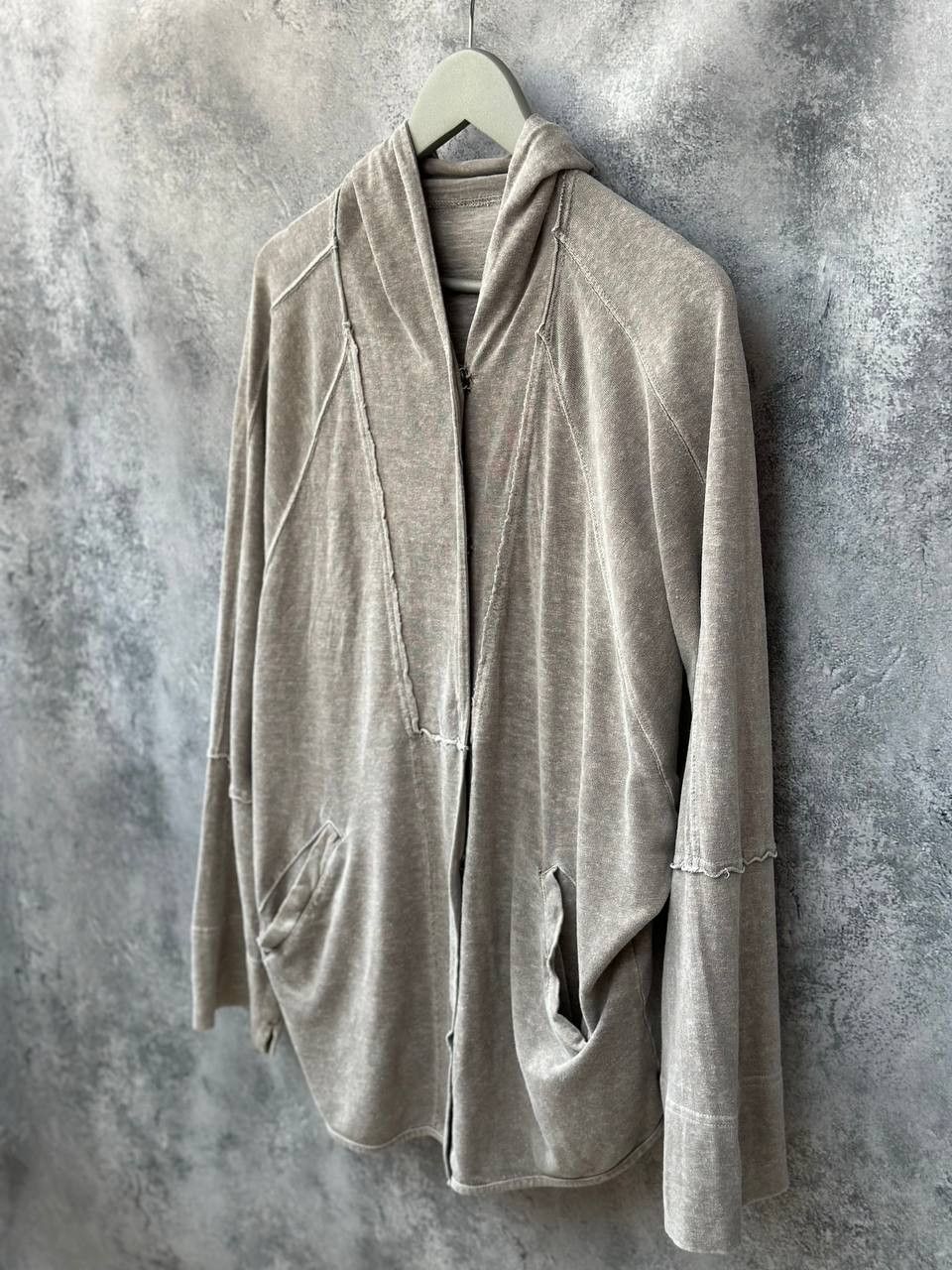 Oska Avant-Garde Linen Blend Cardigan Hooded Jacket