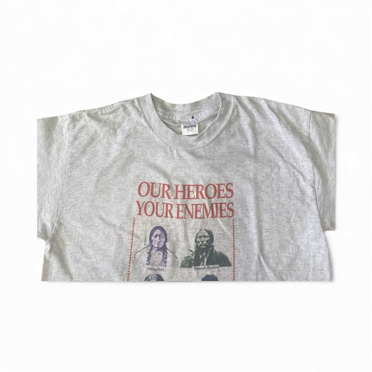 Vintage Vintage native american geronimo columbus our heroes shirt Size US L / EU 52-54 / 3 - 3 Thumbnail