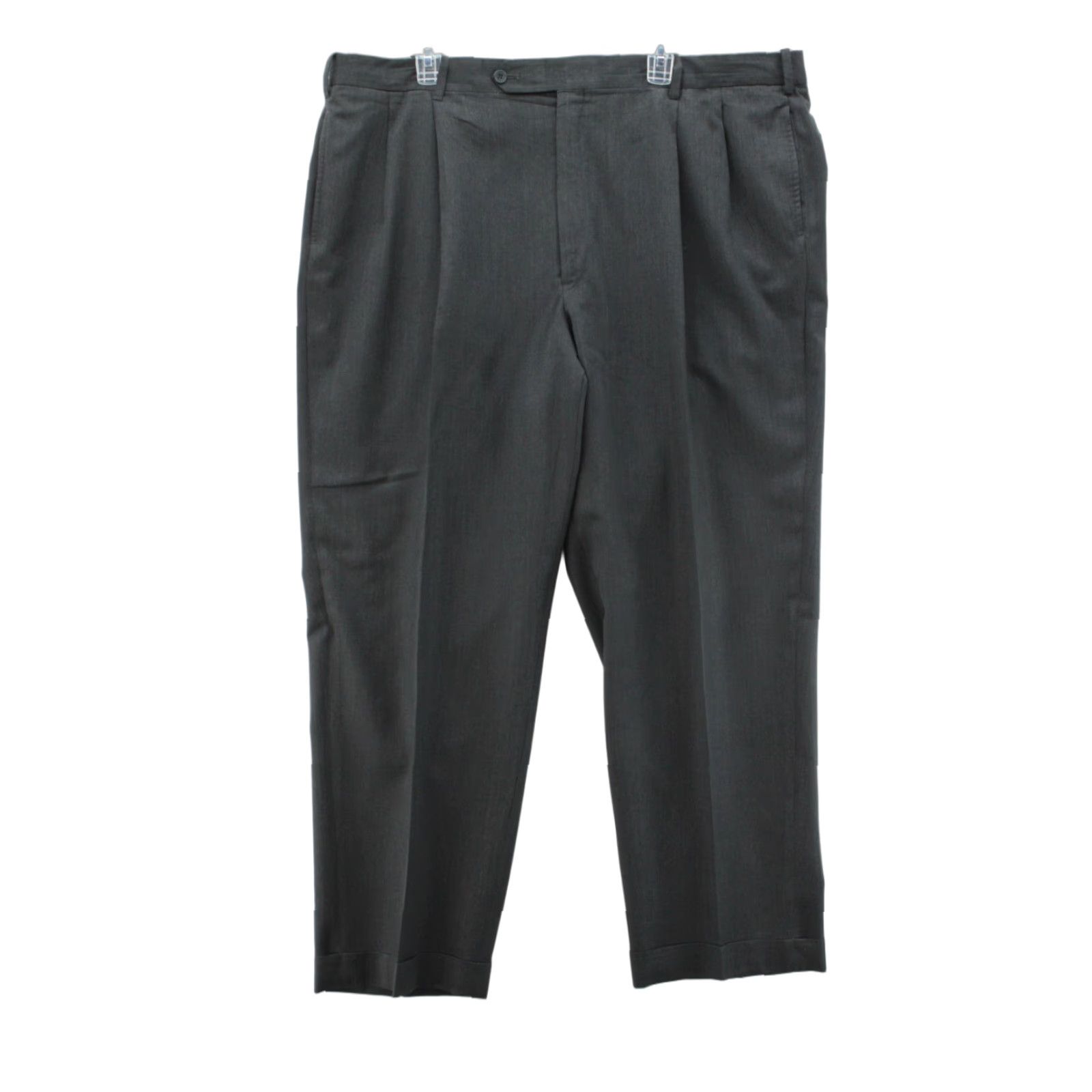 Vintage Corbin Dress Pants Mens 44x30 Black Wool Pleated Cuffed Slacks Classic Stylish Size US 44 / EU 60 - 1 Thumbnail
