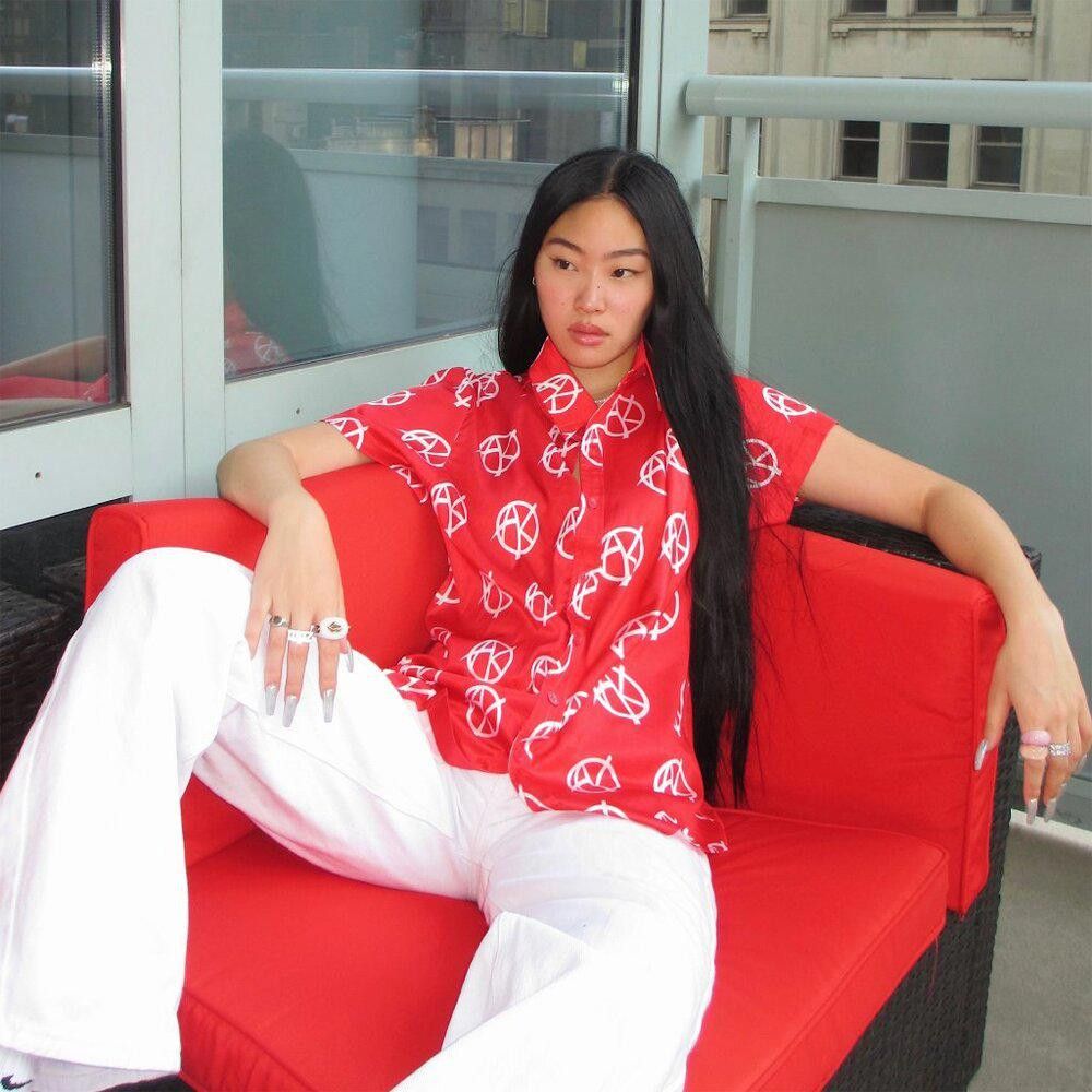 Designer AKINGS Anarchy Satin Shirt (Red - Size M) Size US M / EU 48-50 / 2 - 3 Thumbnail