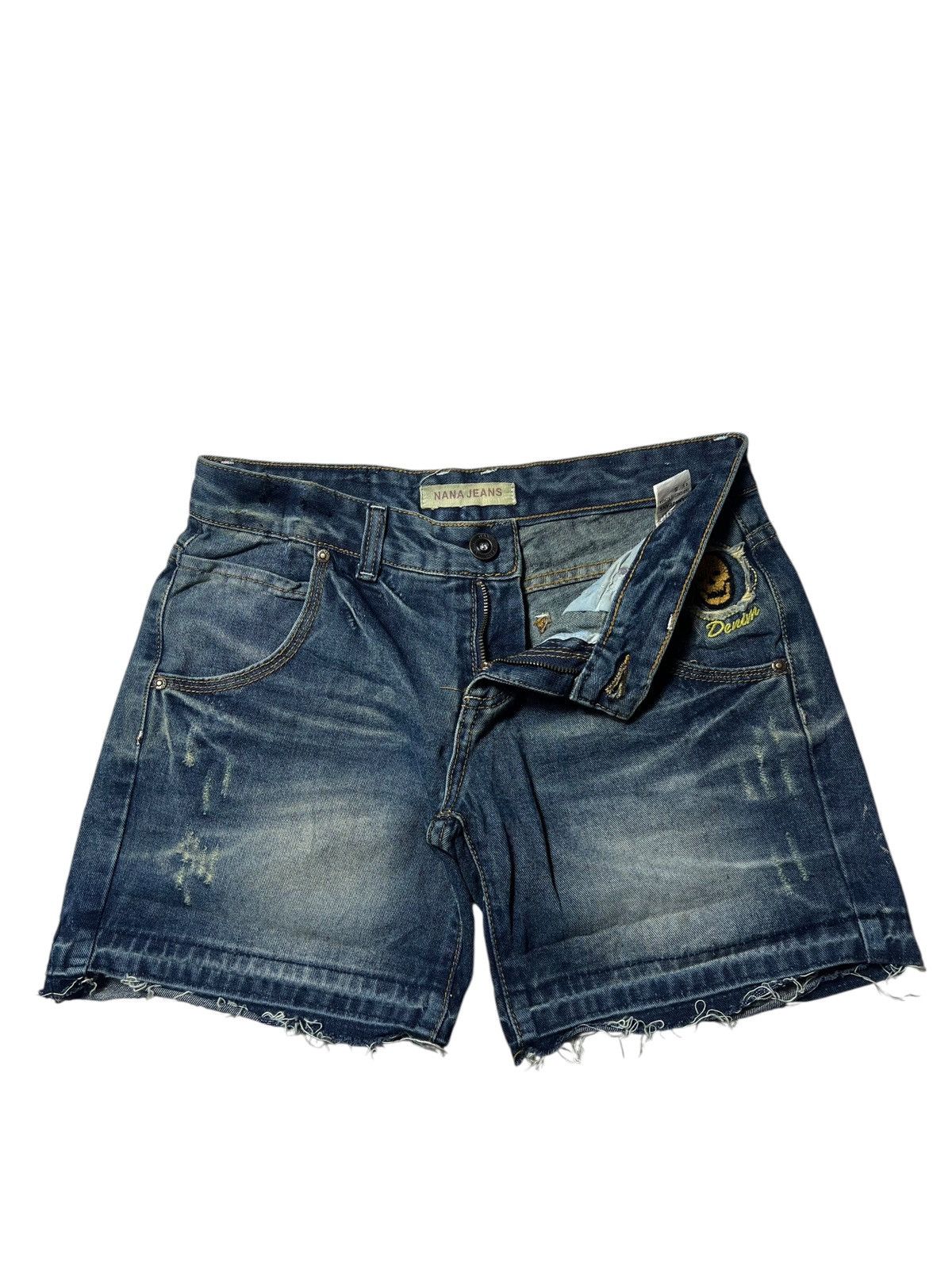 Japanese Brand Nana Skull Jeans Distressed Hotpants Size 30" / US 8 / IT 44 - 2 Thumbnail