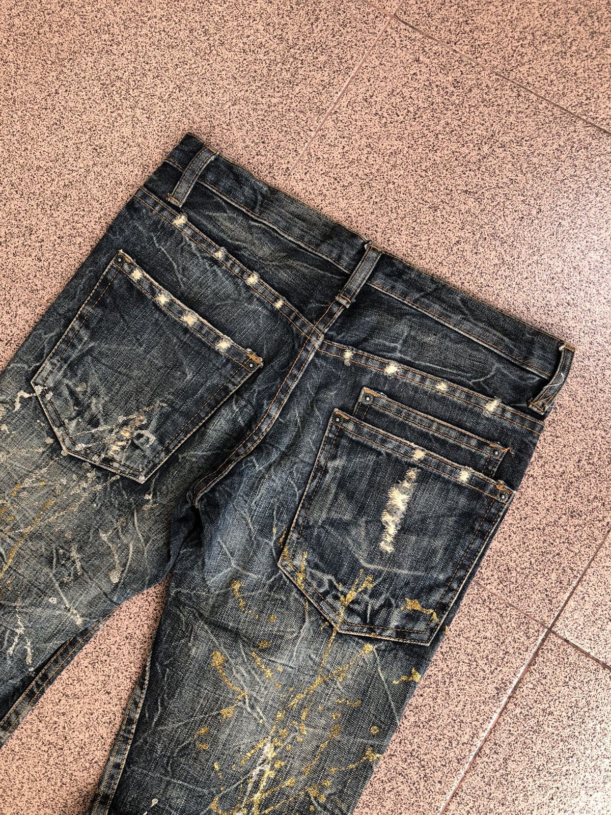 Japanese Brand Kui Super Flared Splatter Distressed Jeans Size US 30 / EU 46 - 8 Thumbnail