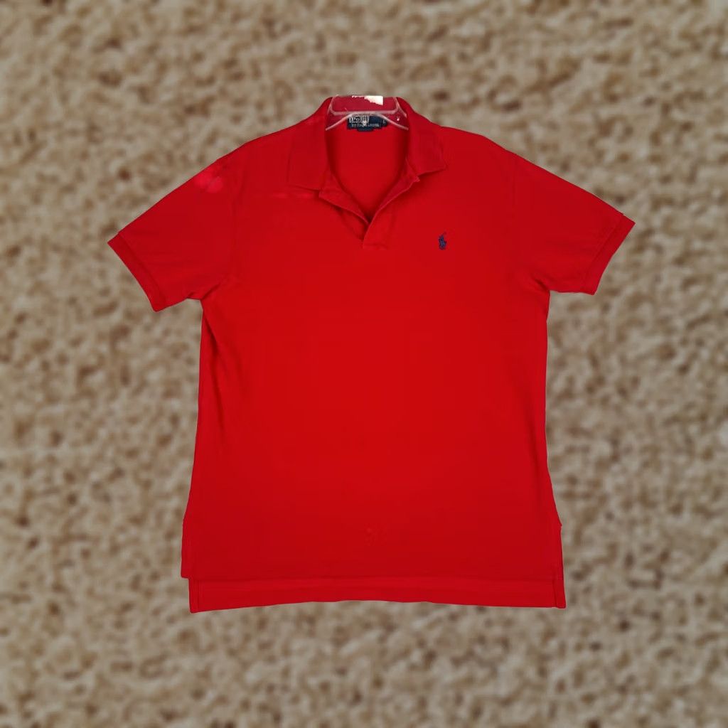 Polo Ralph Lauren VINTAGE Polo Ralph Lauren Shirt Men Large Red 100% Cotton Short Sleeve Size US L / EU 52-54 / 3 - 1 Thumbnail