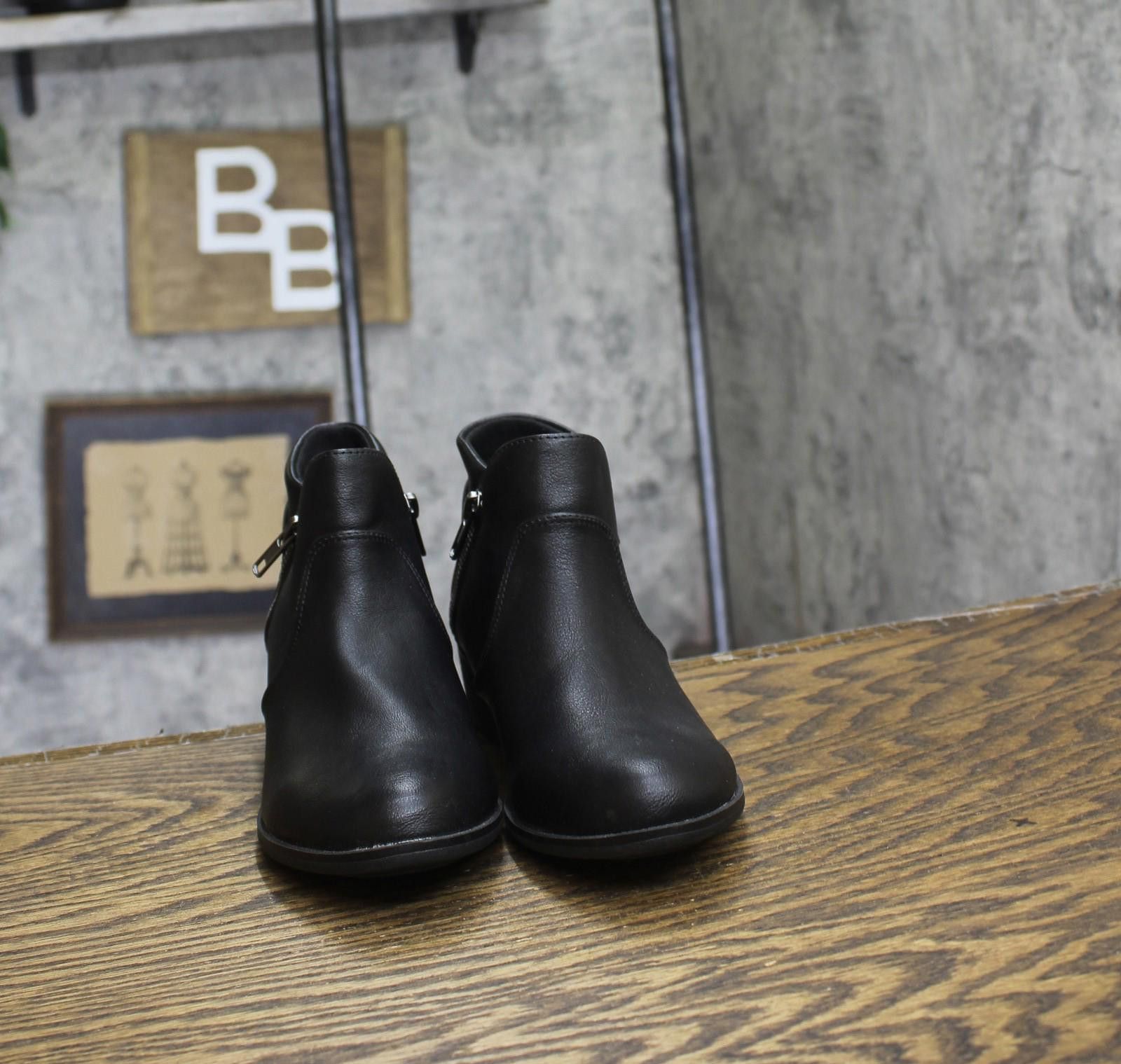 Other New Sun + Stone Leather Ankle Boots 10017856000 Black 5m Size US 5 / IT 35 - 3 Thumbnail
