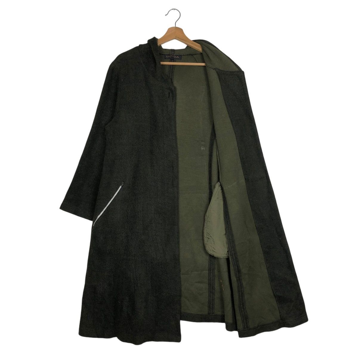 Japanese Brand 🔥VINTAGE WOOL LONG JACKET MOGA MINK FUR HOODIE Size US L / EU 52-54 / 3 - 15 Thumbnail
