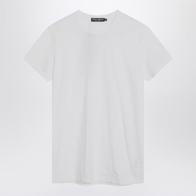 Dolce&Gabbana White T-Shirt With Logo Embroidery