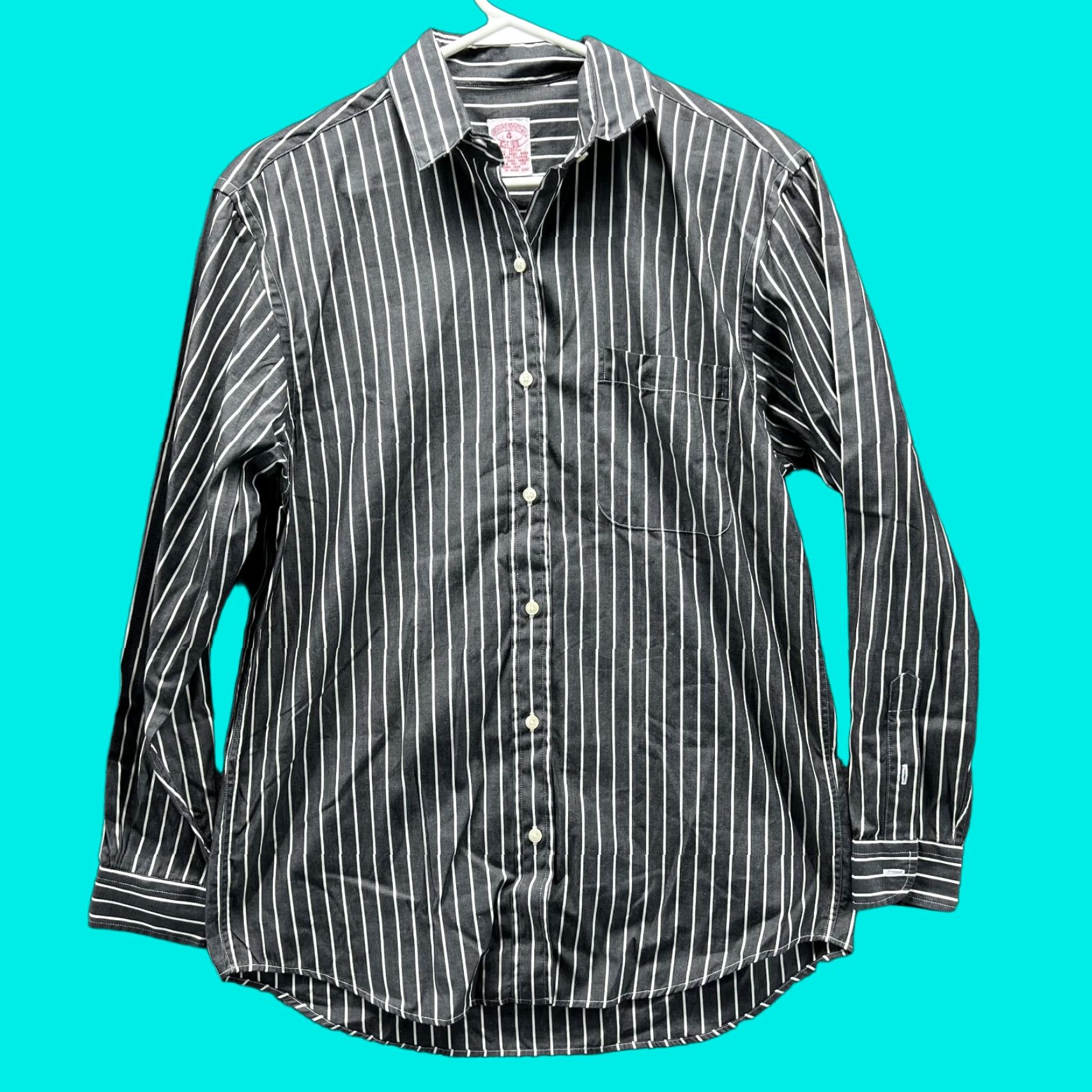 Brooks Brothers Brooks Brothers Shirt Women 4 Striped Black White Button-Down Casual Business Party/Cocktail Travel Long Sleeve Collared Button-Up Regular Fit Size S / US 4 / IT 40 - 1 Thumbnail