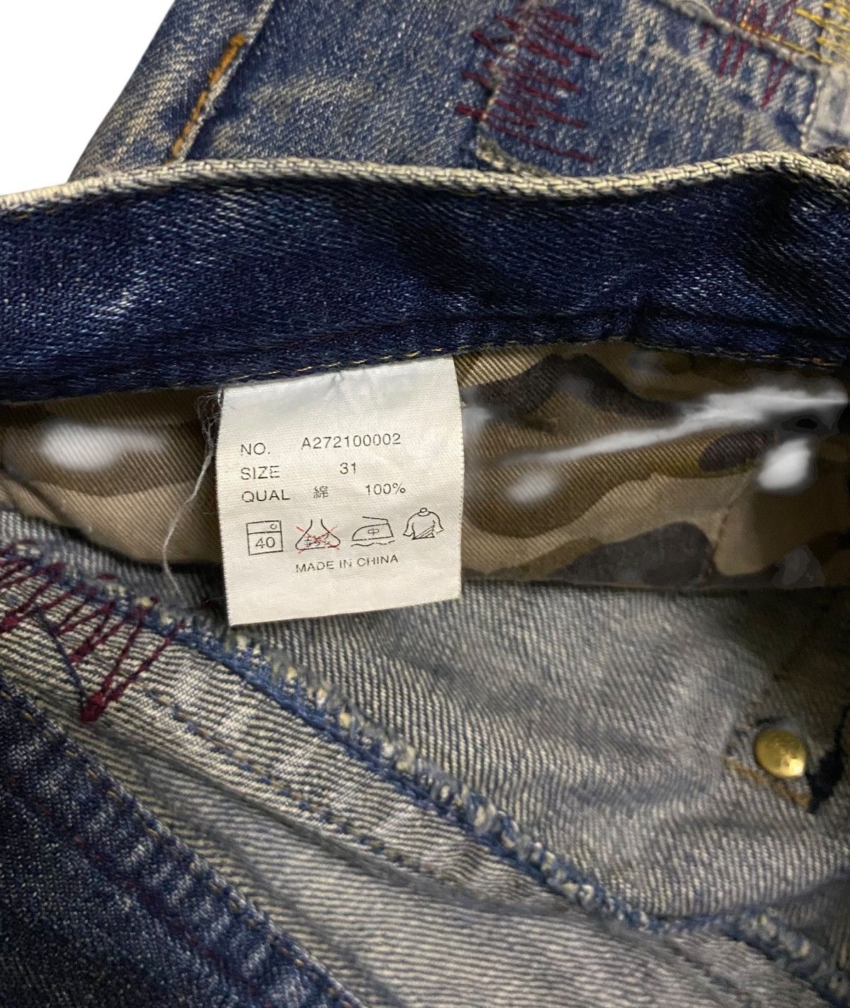 14th Addiction Very Rare Vintage Brand La:Rl Flared Patchwork Jeans 2000s Size US 31 - 11 Thumbnail
