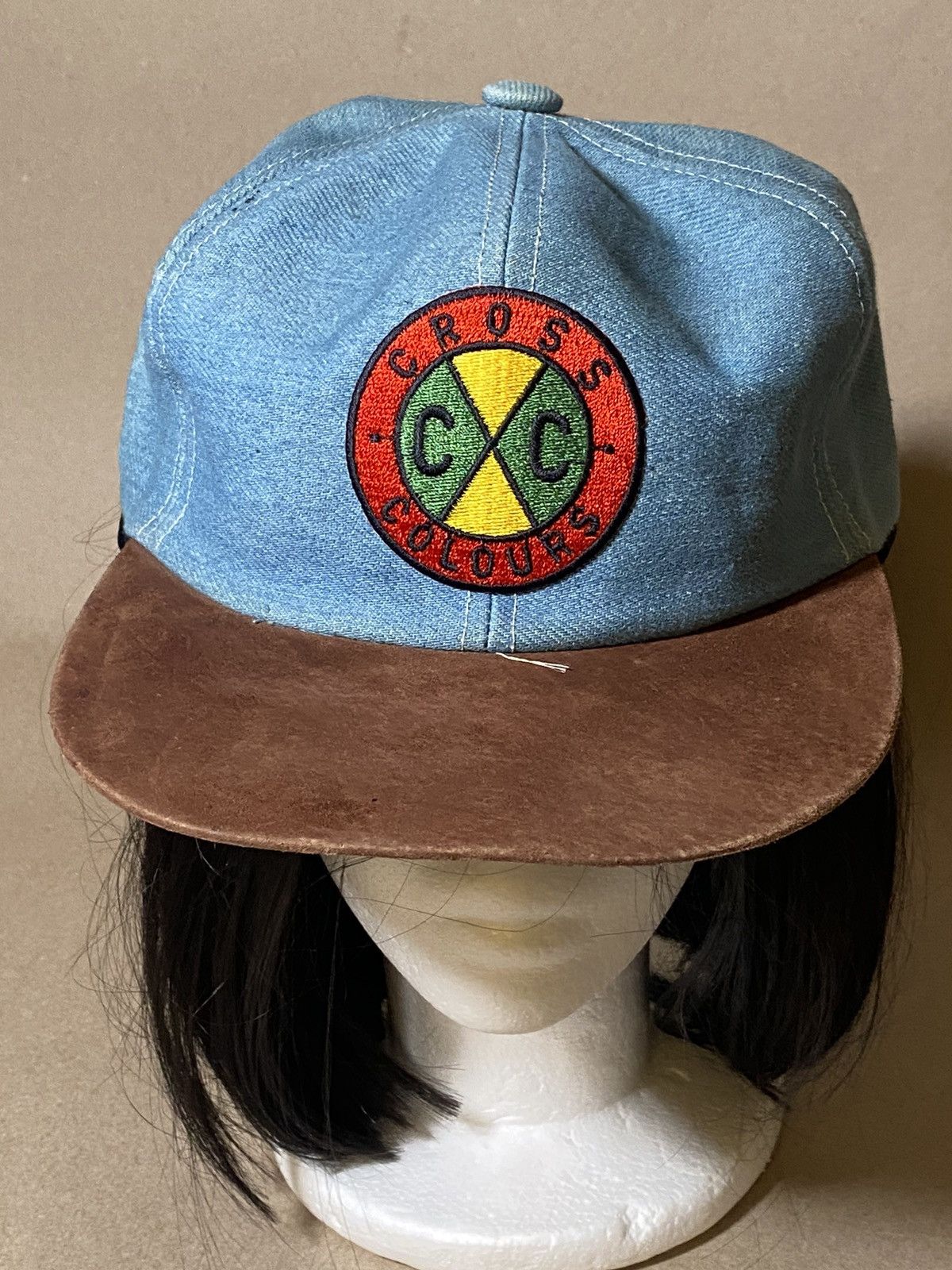 Cross Colours Denim Suede SnapBack w/ Cross Colours logo Size ONE SIZE - 1 Thumbnail