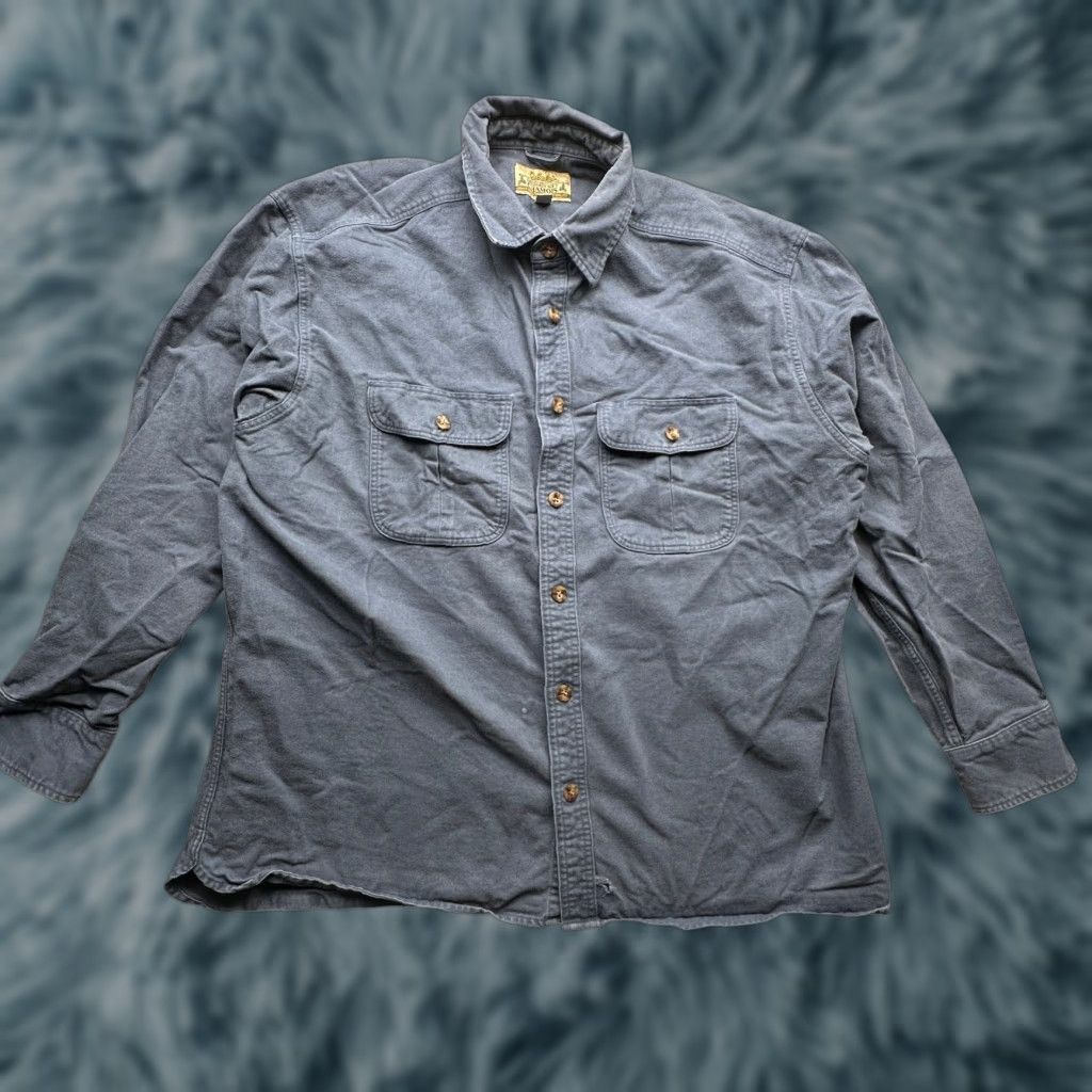 Vintage Cabela's Button-Up Shirt Mens XL Long Sleeve Blue Chamois Flannel Deerskin Pockets Cotton Shirt Blue, Casual Workwear Regular Fit Size US XL / EU 56 / 4 - 1 Thumbnail