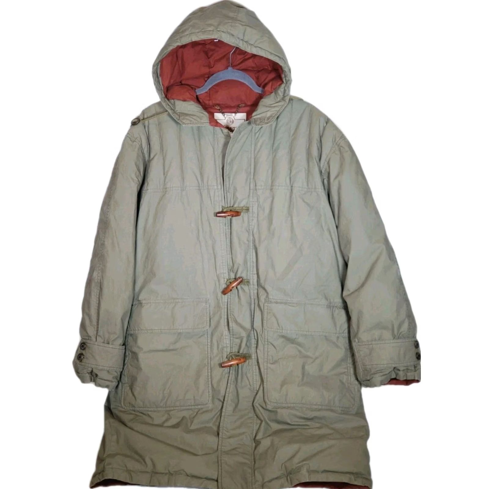 Gloverall VINTAGE Gloverall Hooded Down Parka Olive Men's M Coat Size US 31 - 2 Thumbnail