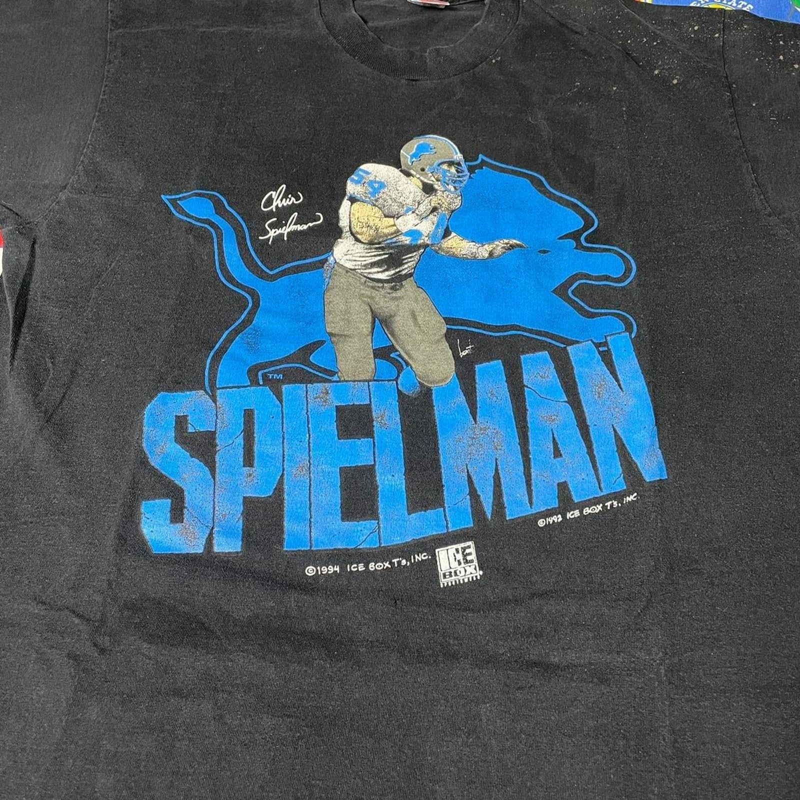 NFL × Vintage VTG 1994 NFL Chris Spielman Detroit Lions Mens Sz XL T-Shirt Size US XL / EU 56 / 4 - 3 Thumbnail