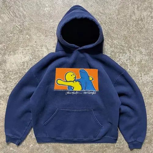 Japanese Brand Hoodie Dark blue casual retro cartoon print hoodie Size US L / EU 52-54 / 3 - 1 Thumbnail