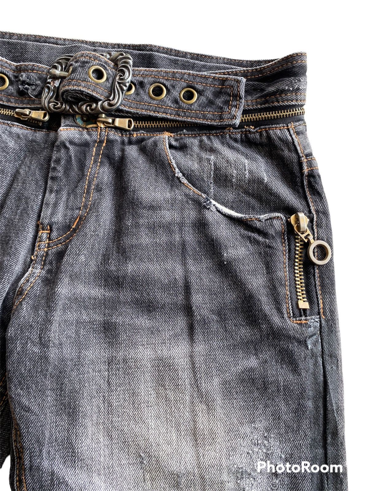 Hysteric Glamour × If Six Was Nine × Le Grande Bleu (L.G.B.) Japanese Vintage Heritage Stone Punk Black Jeans Size US 30 / EU 46 - 8 Thumbnail