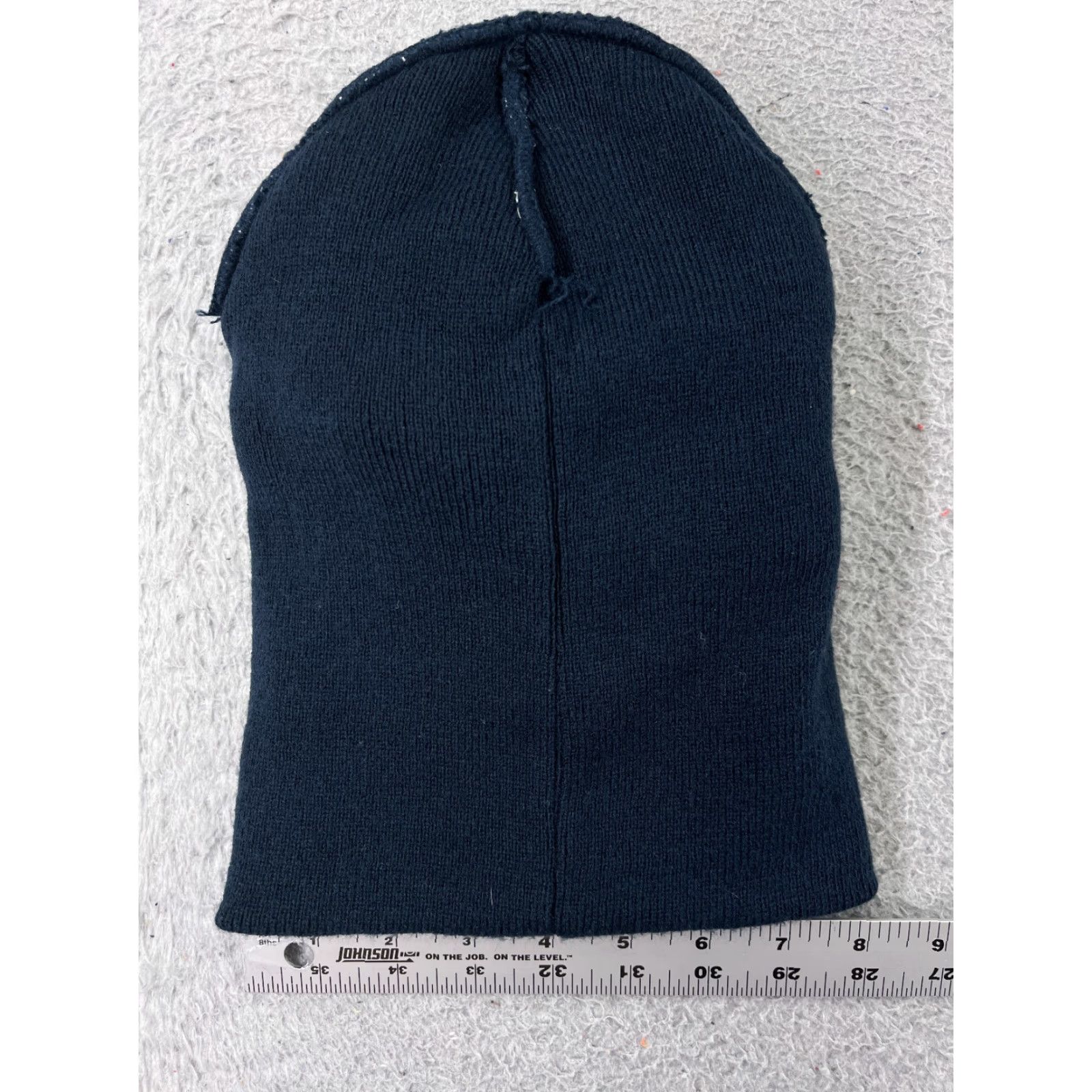 Vintage Blue Gray Striped Beanie Hat Adult One Size Knit Acrylic Cotton Winter Ski Mens Size ONE SIZE - 4 Thumbnail