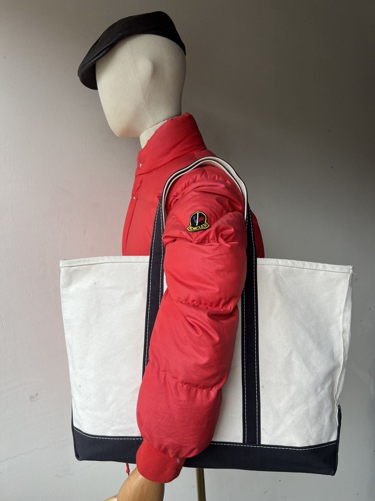L.L. Bean 80s L.L. Bean Cotton Canvas White Black Big Tote Bag Size ONE SIZE - 1 Thumbnail