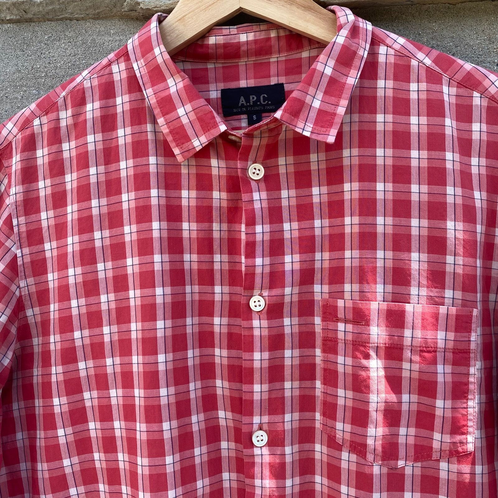 A.P.C. A.P.C. Plaid Button Up 100% Cotton Shirt Size US S / EU 44-46 / 1 - 3 Thumbnail