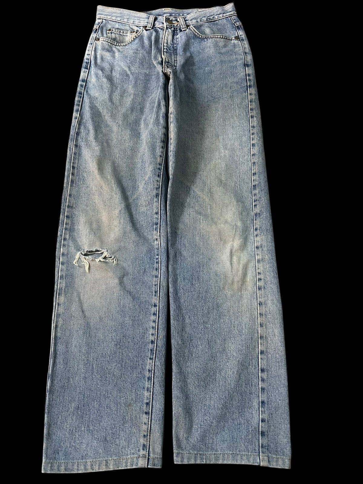 Japanese Brand 💥90’s Vintage Bobson Pro Distress Light Wash Jean Size US 28 / EU 44 - 1 Thumbnail