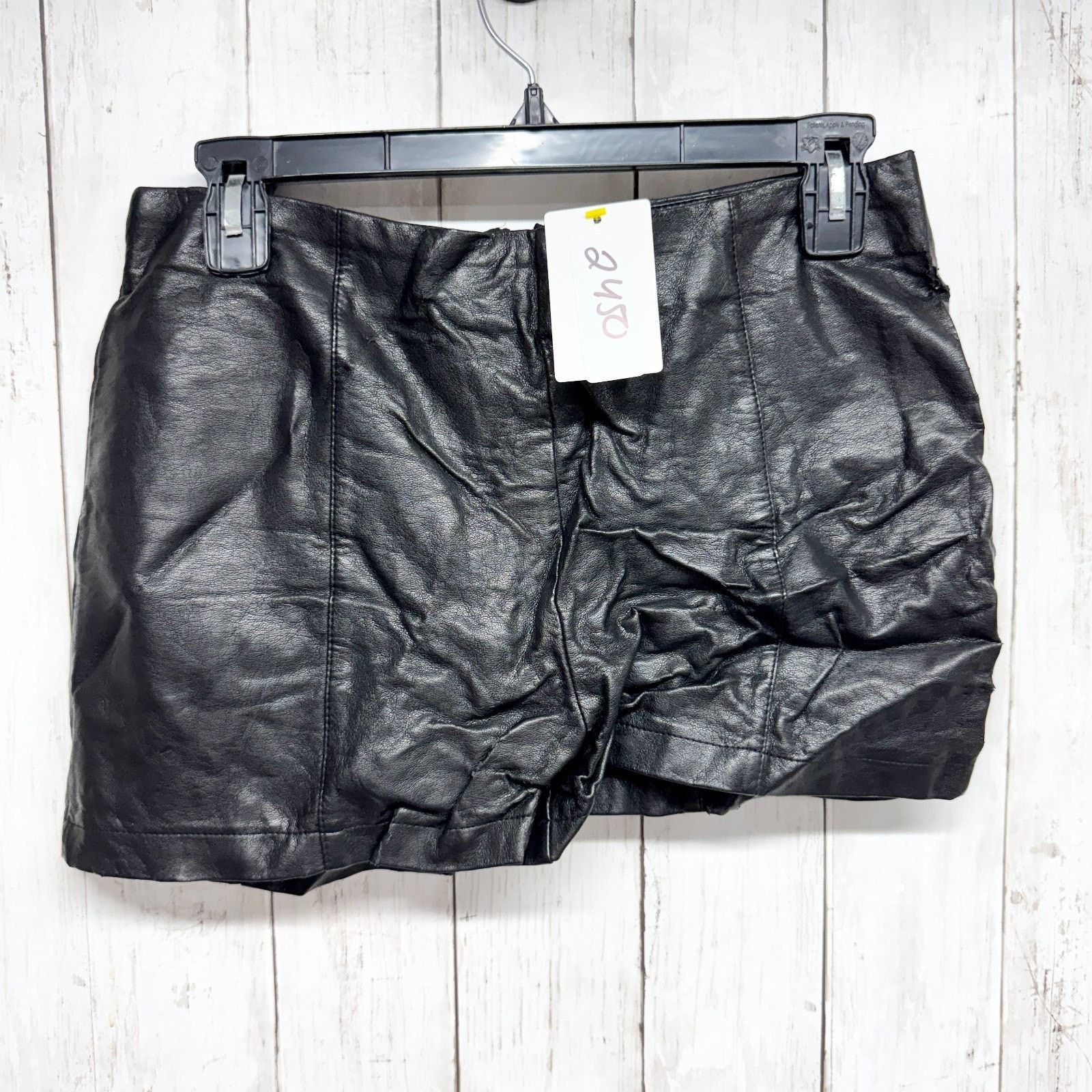 Other Sparkle & Fade Shorts Women 4 Black Leather Zip Back Size US 29 - 1 Thumbnail