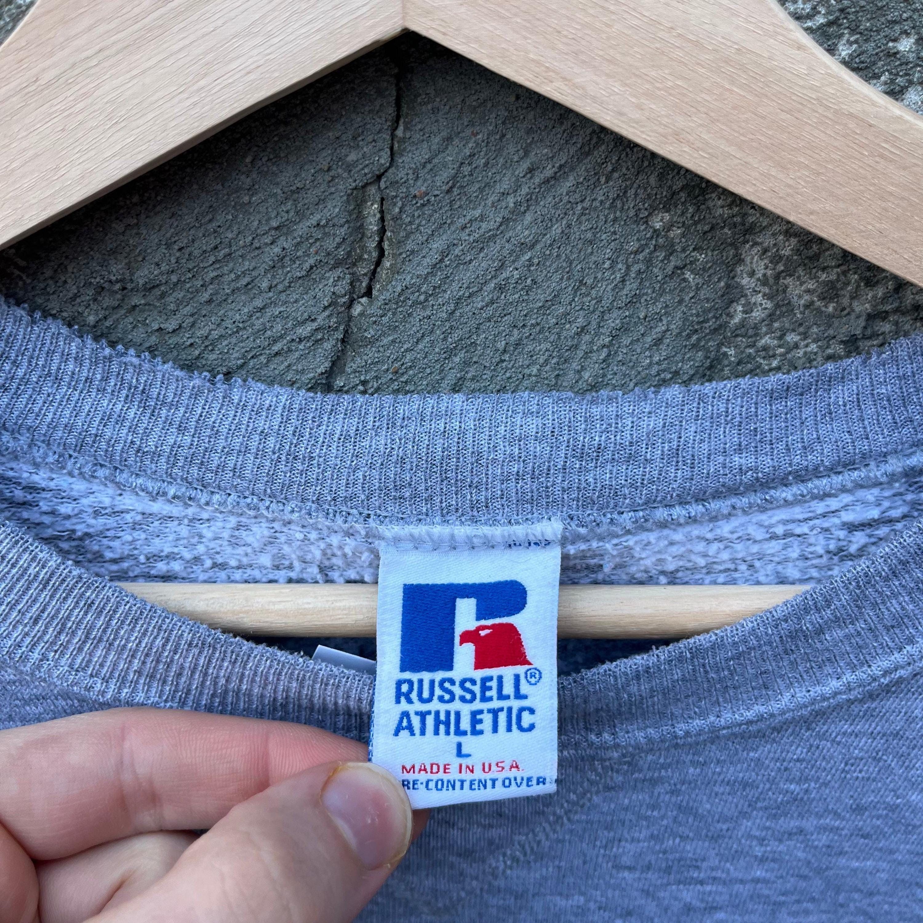 Russell Athletic × Vintage 90's Vintage Russell Athletic Faded Grey Crewneck Size US L / EU 52-54 / 3 - 5 Thumbnail