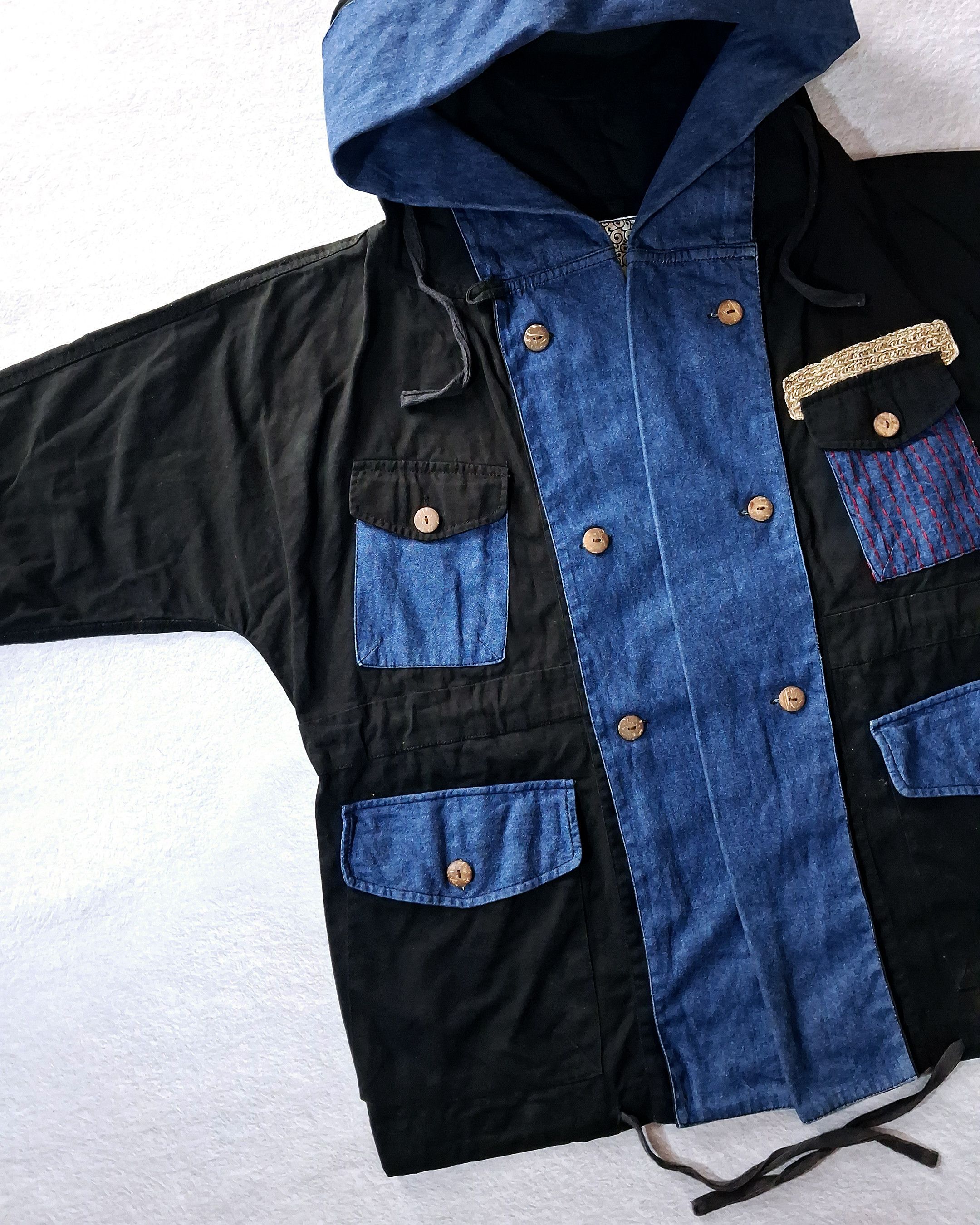 Japanese Brand AMINA PATCWORK BORO MULTIPOCKET BUTTON HOODIE JACKET Size US L / EU 52-54 / 3 - 3 Thumbnail