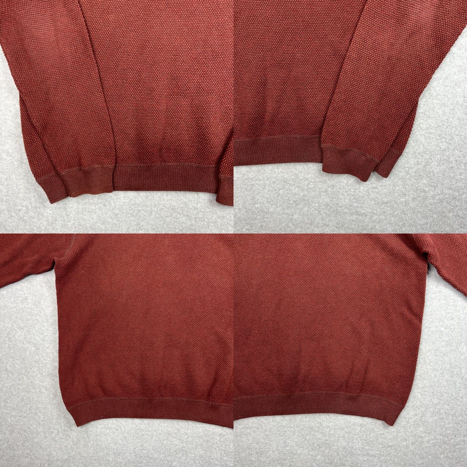 Tommy Bahama Tommy Bahama Sweater Mens Large Rust Red Textured Knit Pullover V-Neck Wool? (Note: "Wool" not in original) Size US L / EU 52-54 / 3 - 9 Thumbnail