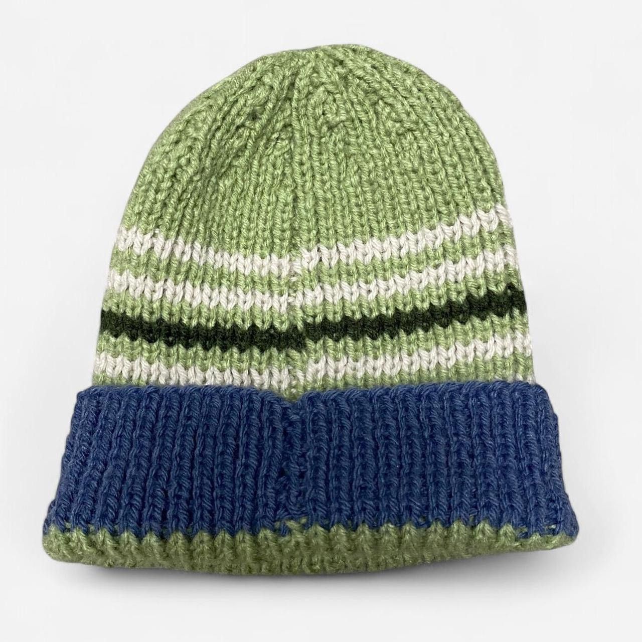 Other Vintage light green, white and blue handmade beanie Size ONE SIZE - 2 Thumbnail