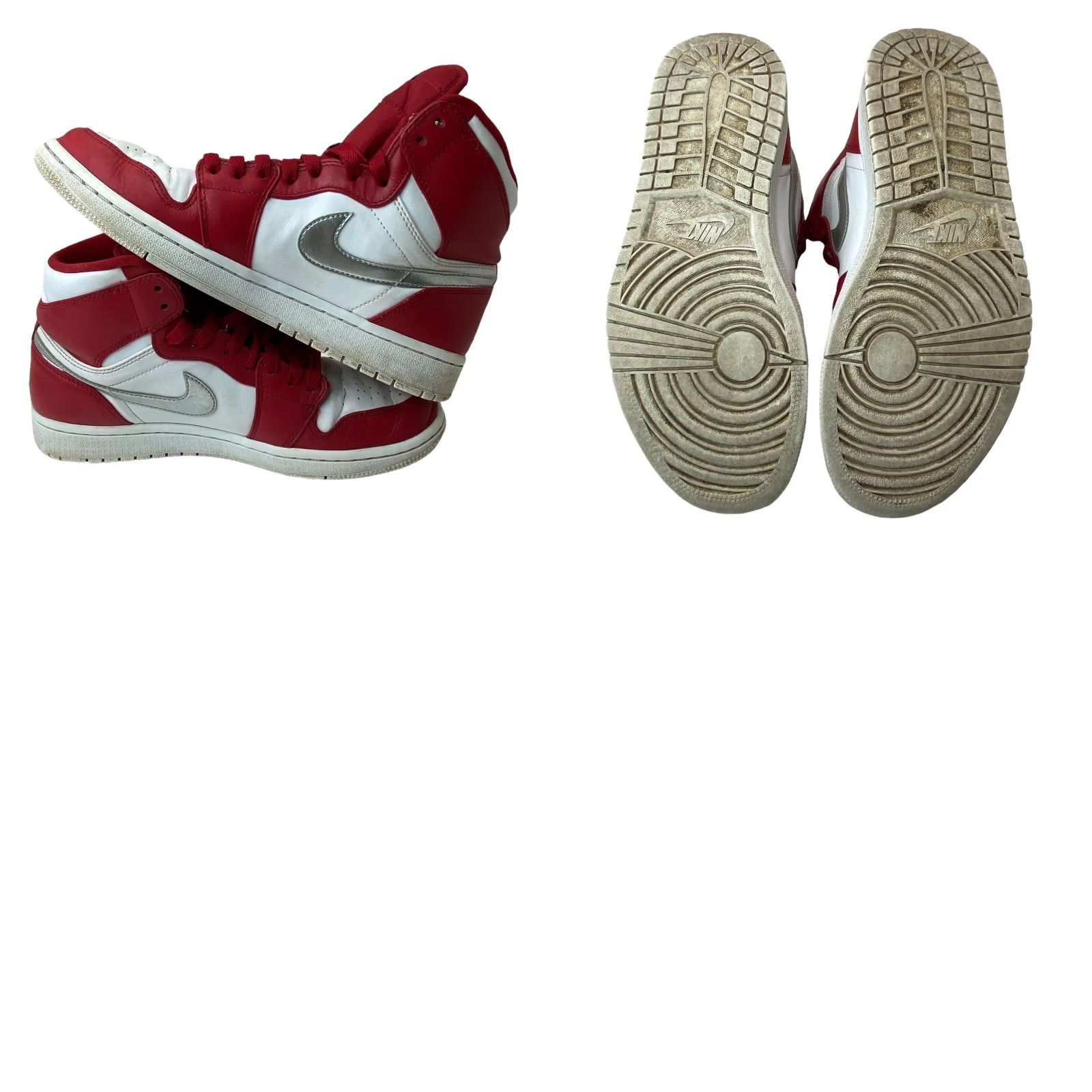 Jordan Brand NIKE AIR JORDAN 1 RETRO HIGH SNEAKER MEN'S SIZE 8.5 RED SILVER 2016 Size US 8.5 / IT 38.5 - 8 Thumbnail