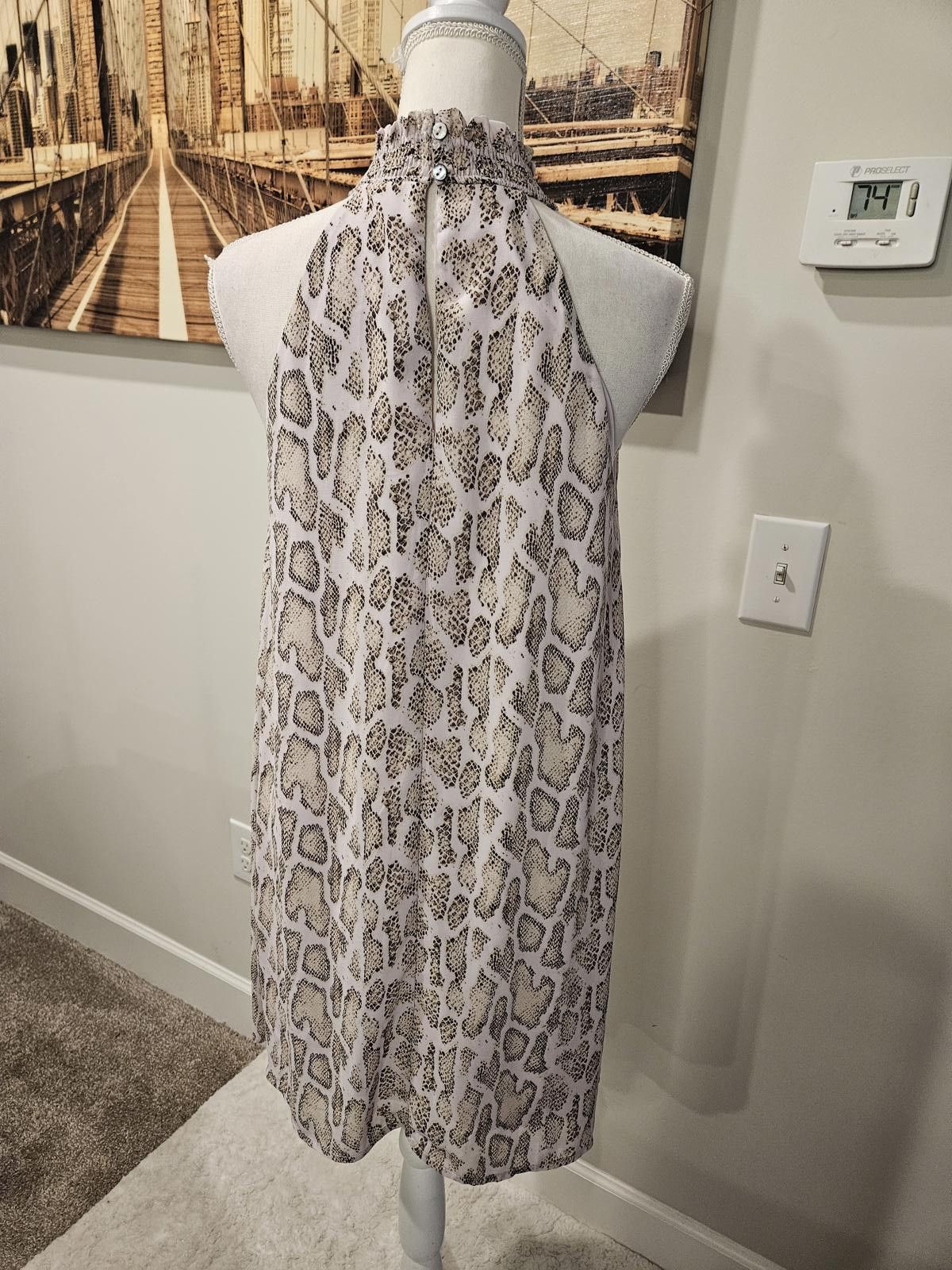 Designer She + Sky Snakeskin Print Halter Dress #249 Size M / US 6-8 / IT 42-44 - 3 Thumbnail